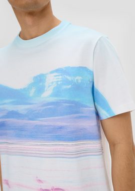 s.Oliver Kurzarmshirt T-Shirt aus Baumwollmix mit Fotoprint Artwork