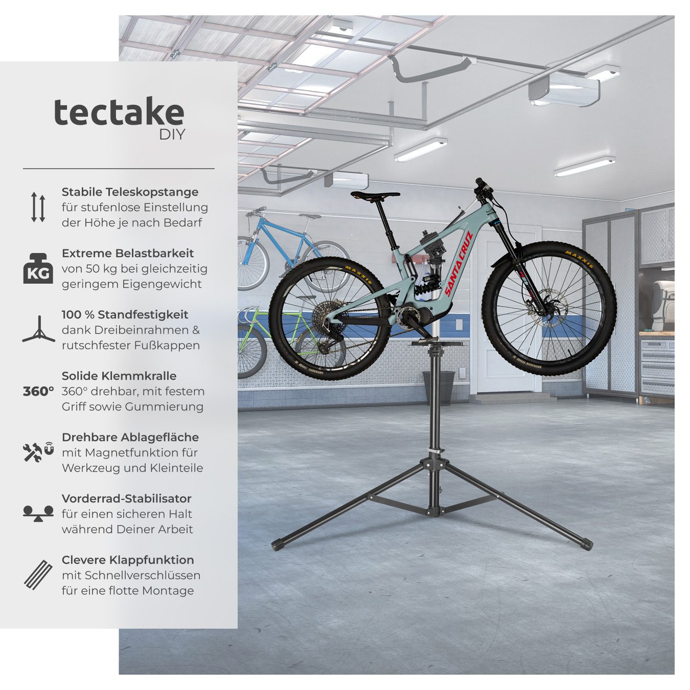 tectake Fahrrad-Montageständer Fahrradmontageständer, bis 50kg, E-Bike günstig online kaufen