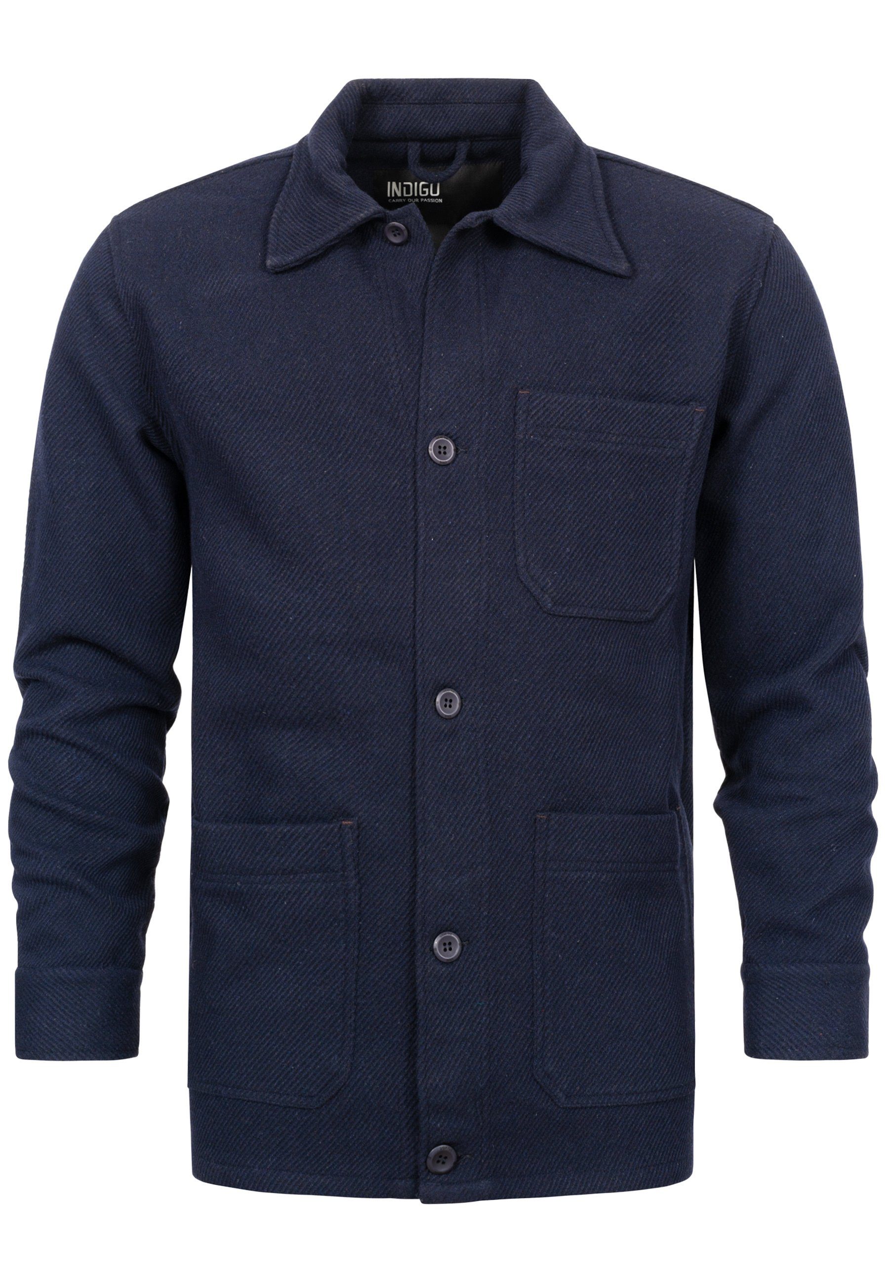 Indicode Sommerjacke Herren INThanasis Übergangsjacke Herrenjacke Overshirt-Jacke mit zwei Brusttaschen