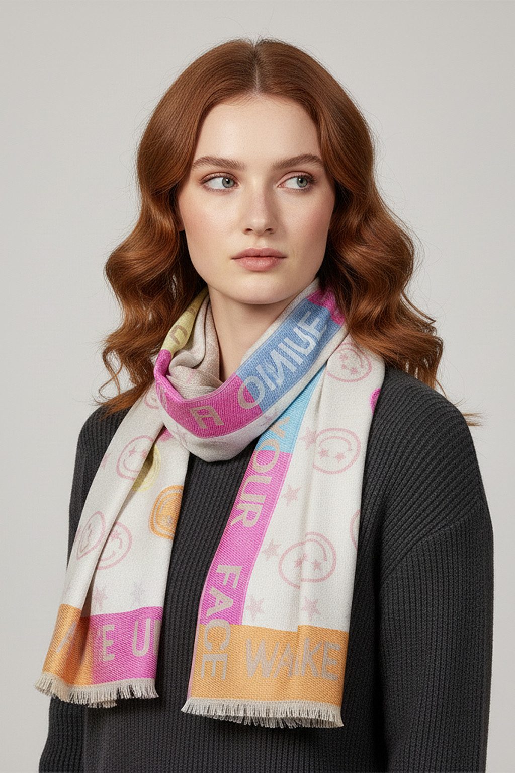 Faera Modeschal Leicht und Warm für Herbst und Winter, (1-St), 9432 in Weiß
