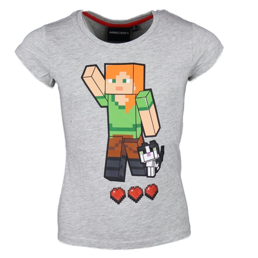 Minecraft T-Shirt »Alex Kinder kurzarm Shirt« Gr. 104 bis 128, Rot oder  Grau online kaufen | OTTO