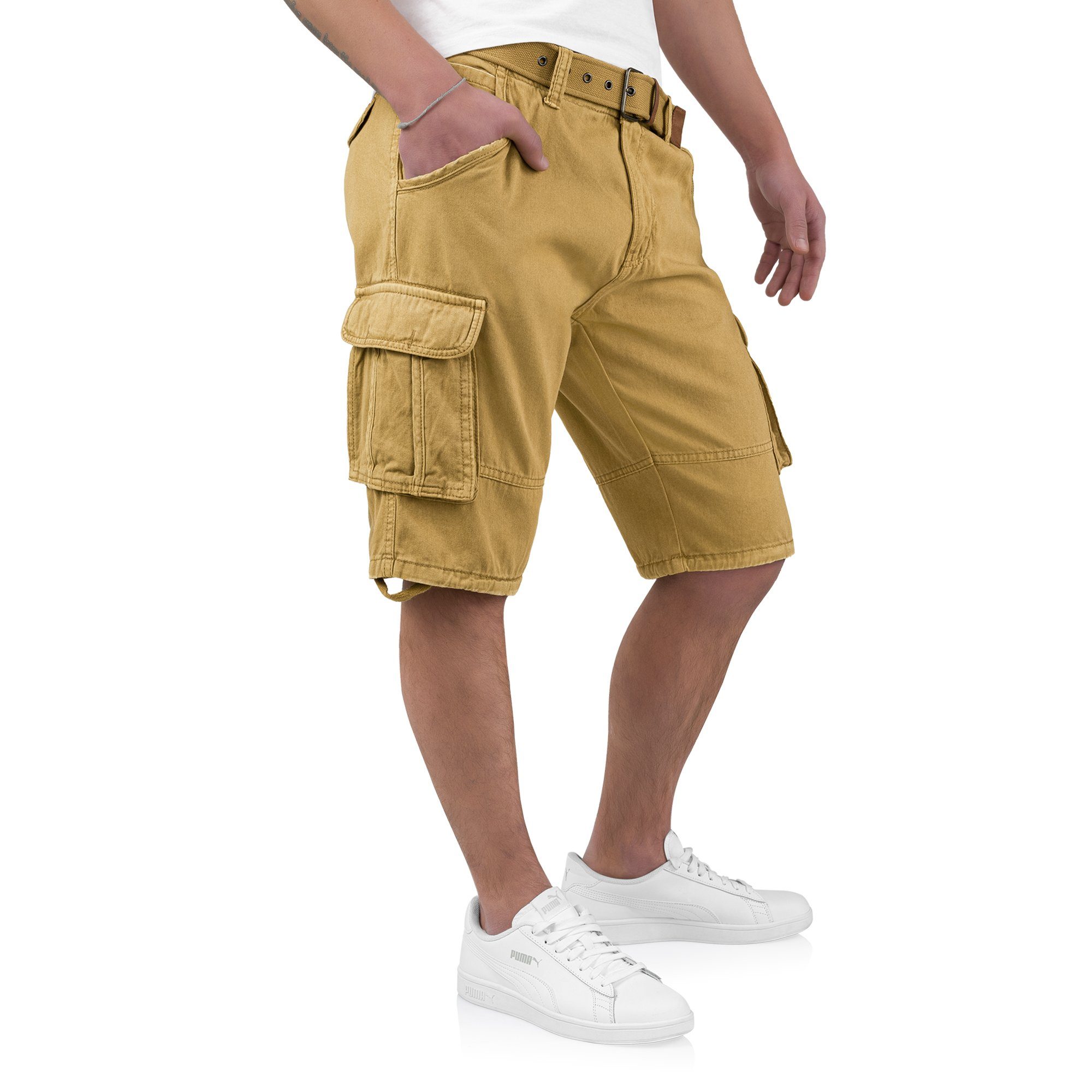 Indicode Cargoshorts Indicode Kjeld Herren Cargo Shorts mit 6 Taschen