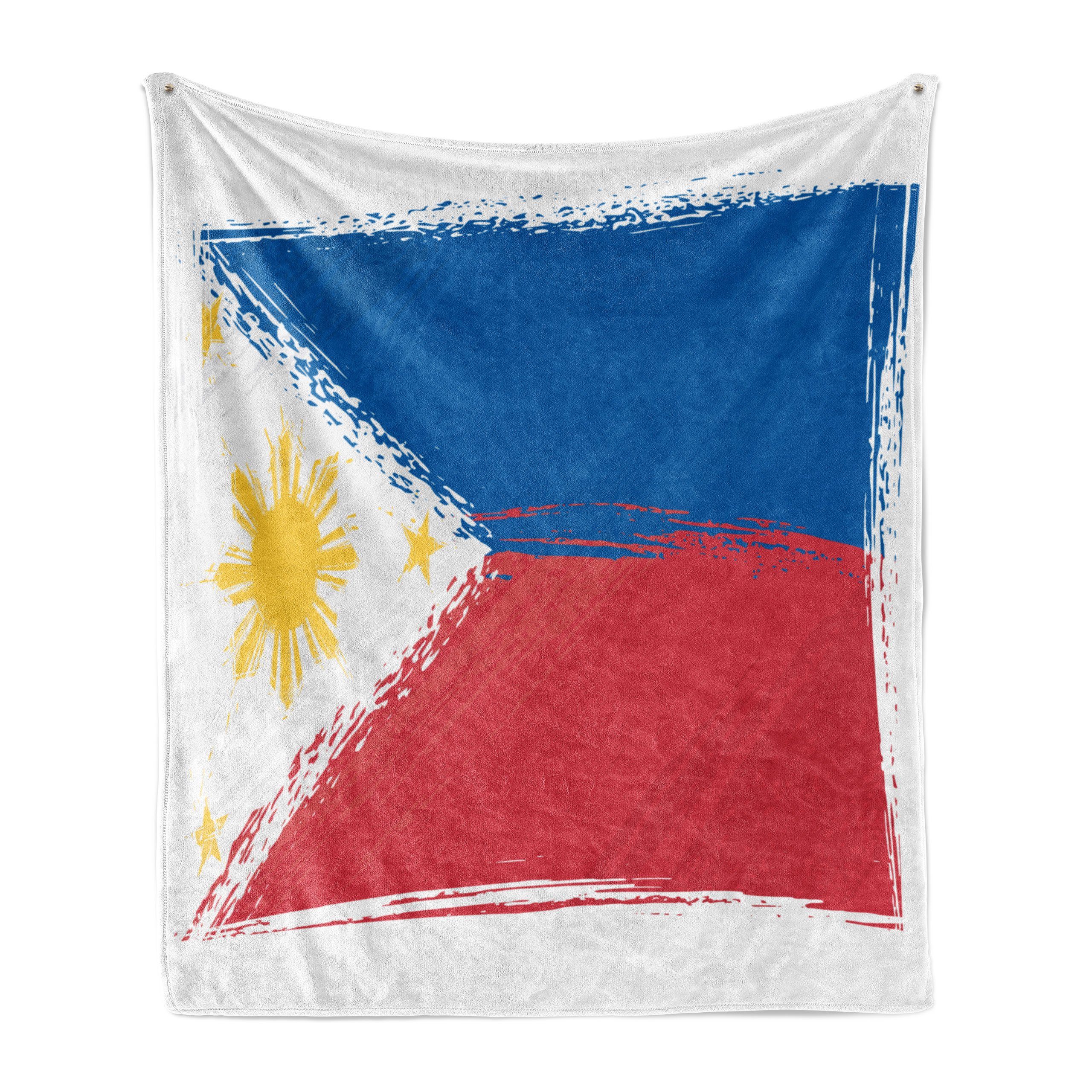 Wohndecke Gemütlicher Plüsch für den Innen- und Außenbereich, Abakuhaus, Filipino Nationalflagge