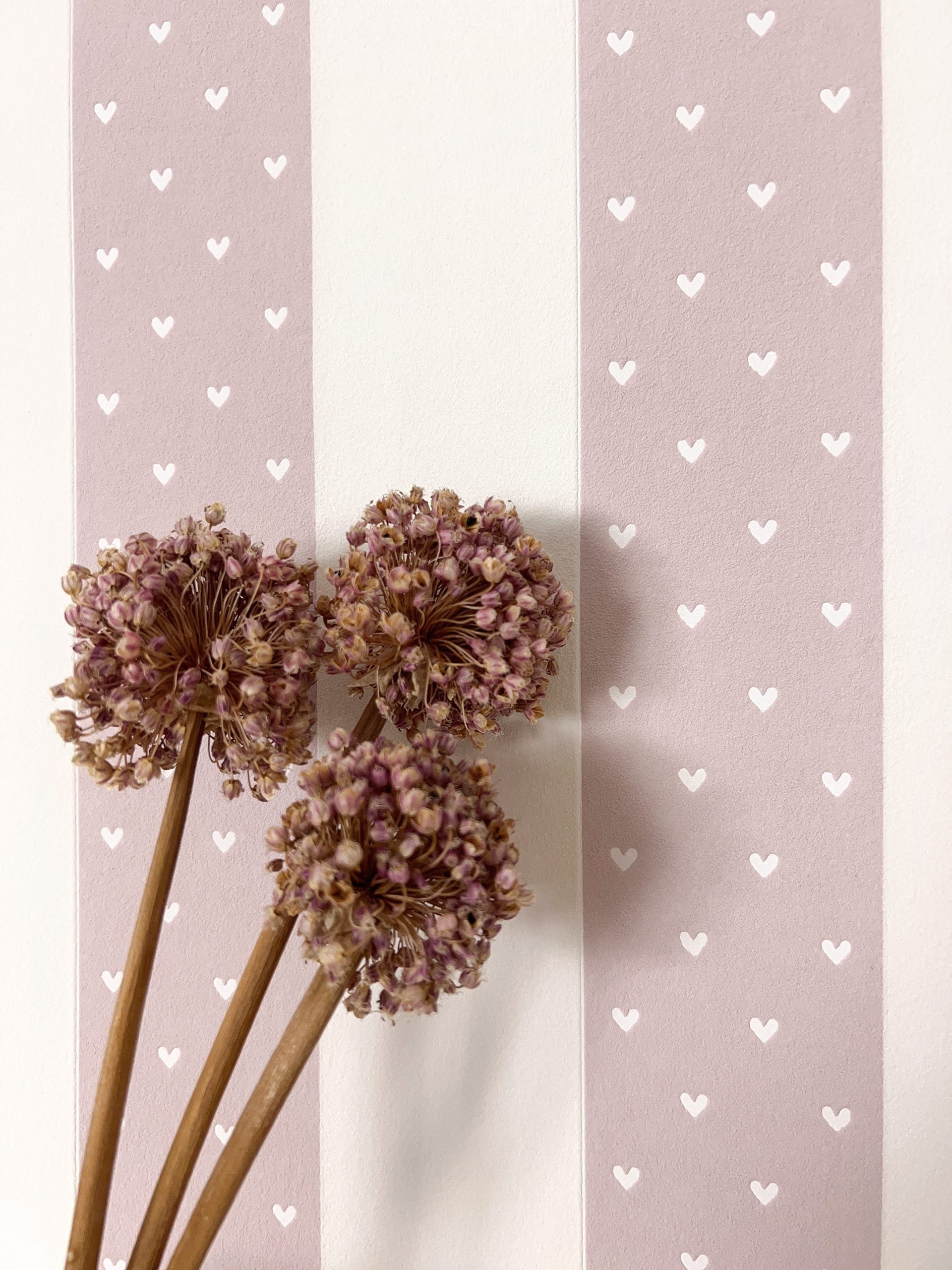 Newroom Vliestapete, Rose Tapete Kinder Streifen - Kindertapete Jugendtapet günstig online kaufen