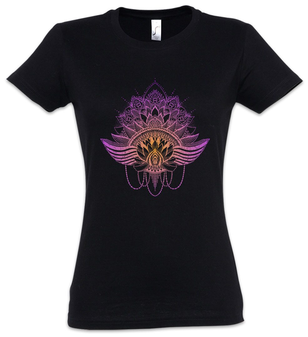 Urban Backwoods Print-Shirt Lotus Purple Orange Damen T-Shirt Chakra OM Pil günstig online kaufen