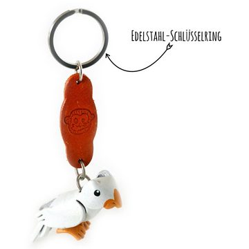 Monkimau Schlüsselanhänger Papagei Schlüsselanhänger Leder Tier Figur (Packung)