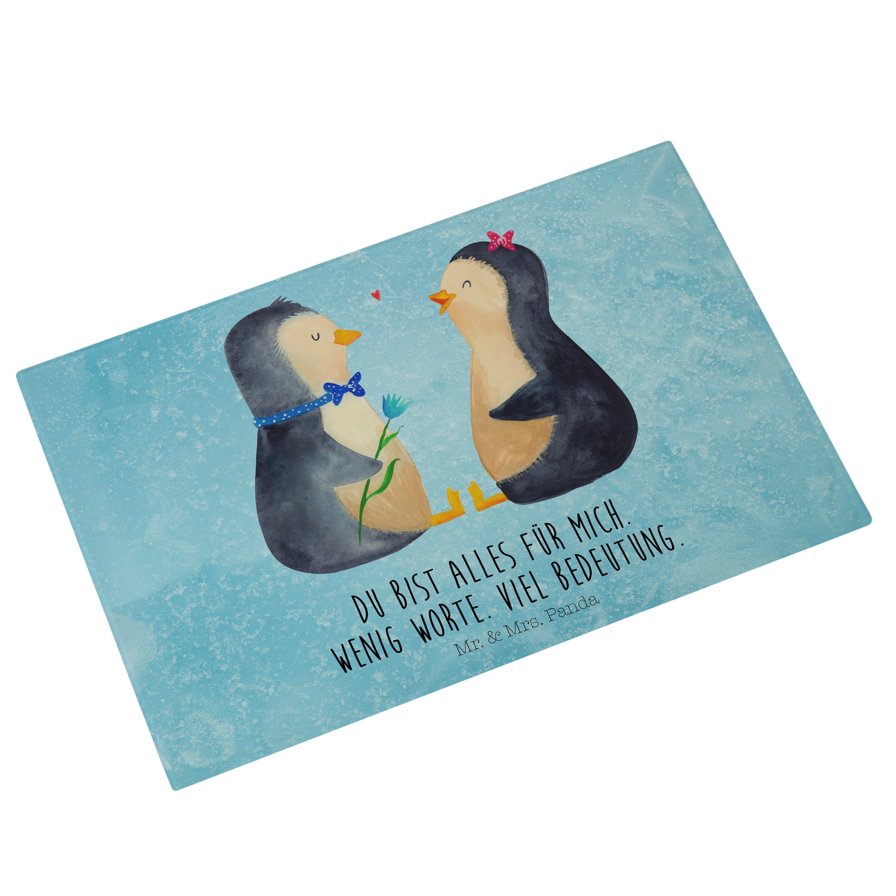 Mr. & Mrs. Panda Schlüsselanhänger Pinguin Buch - Eisblau - Geschenk,  Anhänger, nichtstun, Taschenanhäng (1-tlg)