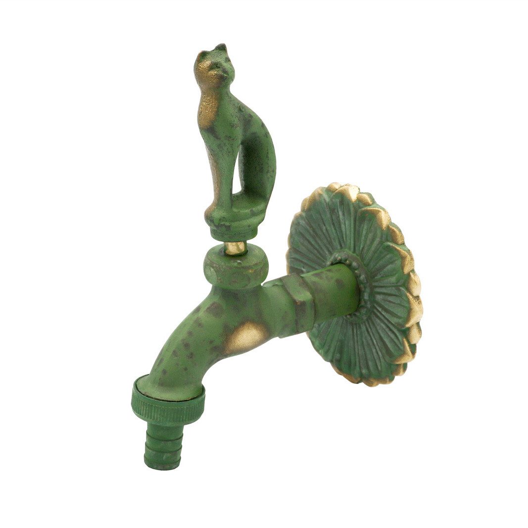Auslaufventil Nostalgie Auslaufventil Katze 1/2 Zoll patiniertes Messing