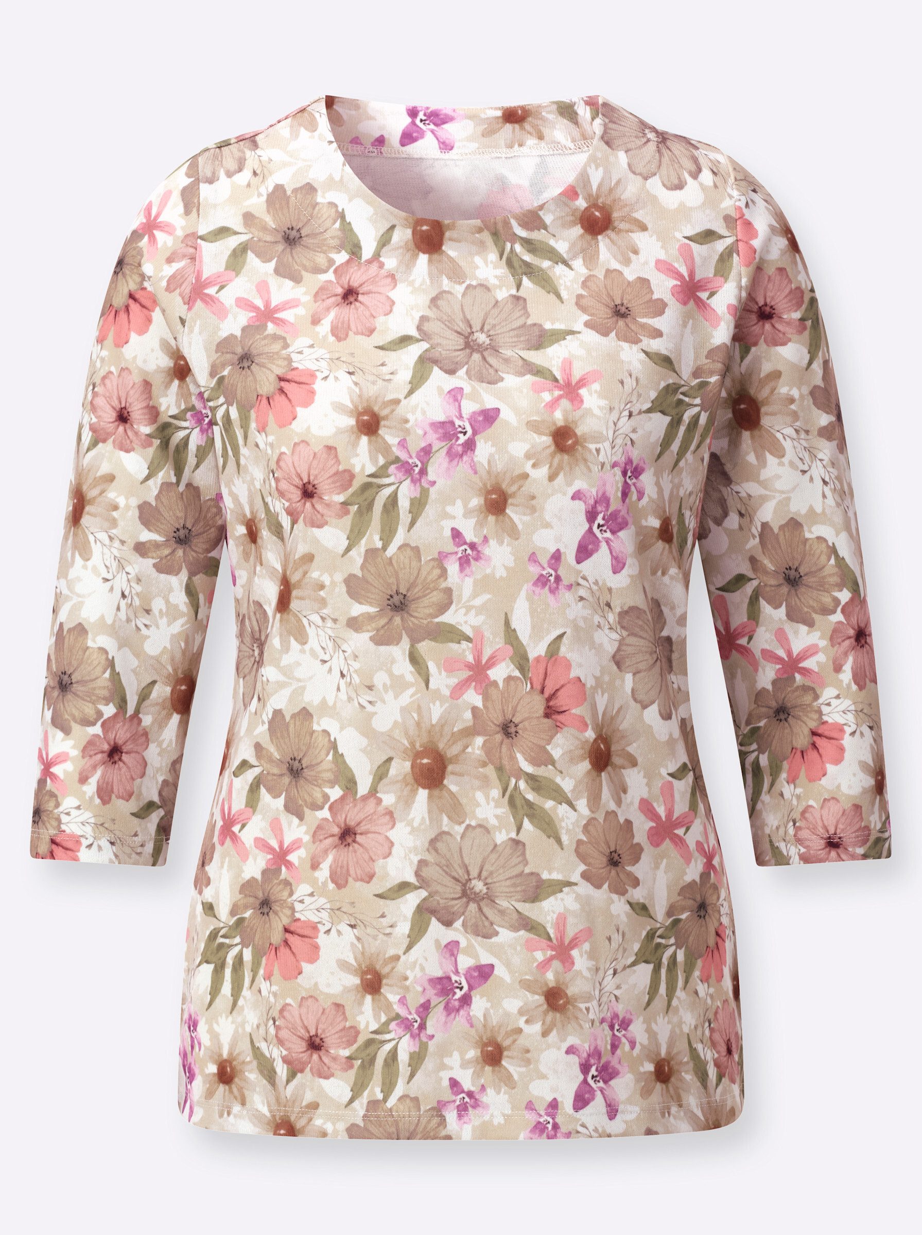 T-Shirt Rundhals-Shirt 3/4-Arm