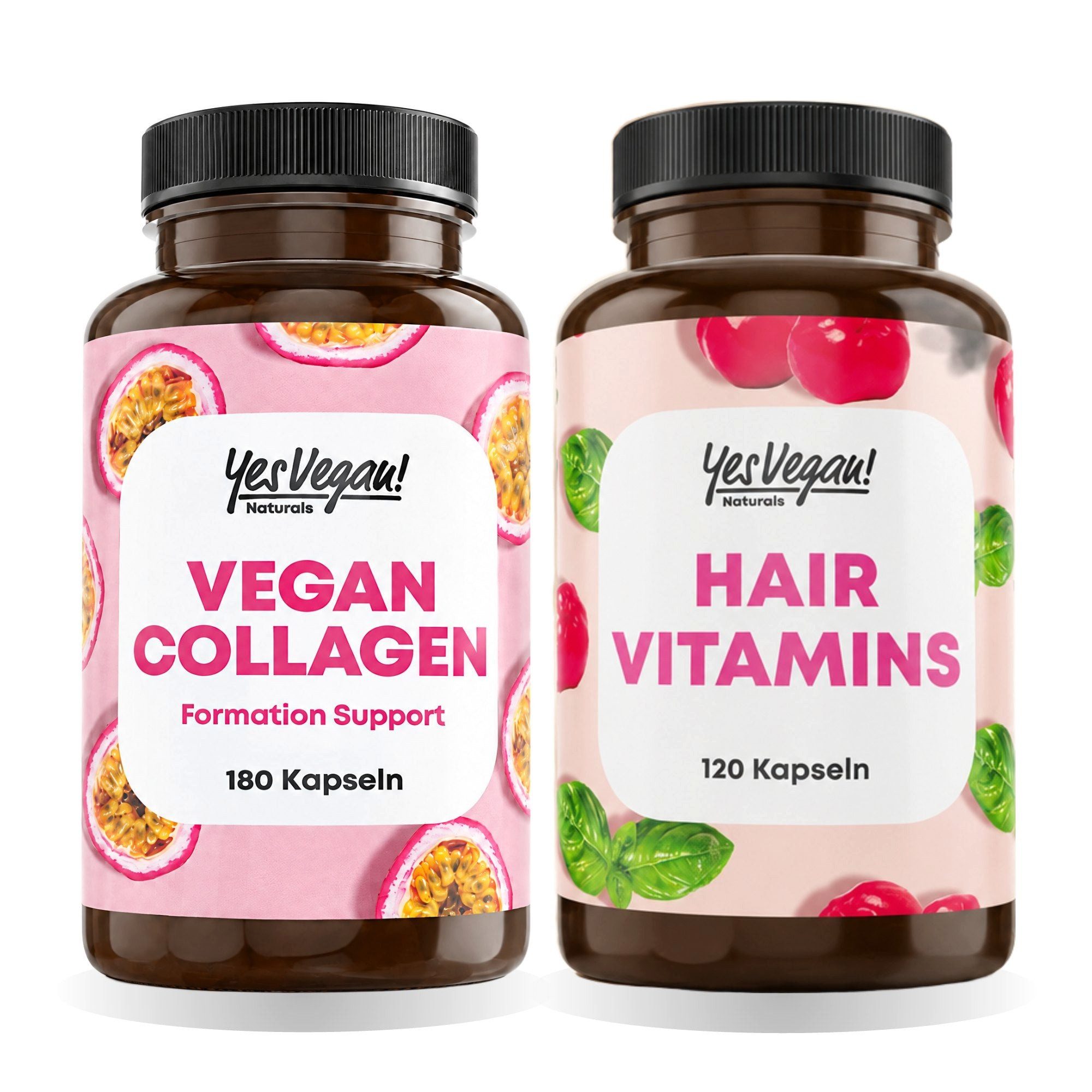 Yes Vegan Beauty-Duo Set: Vegan Collagen + Haarvitamine Kapseln, 2 er Set à, vegan, laktosefrei, glutenfrei