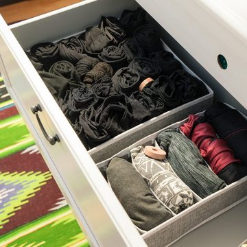 Navaris Aufbewahrungsbox Organizer für Wäsche - 4 Boxen in verschiedenen Größen (4 St)