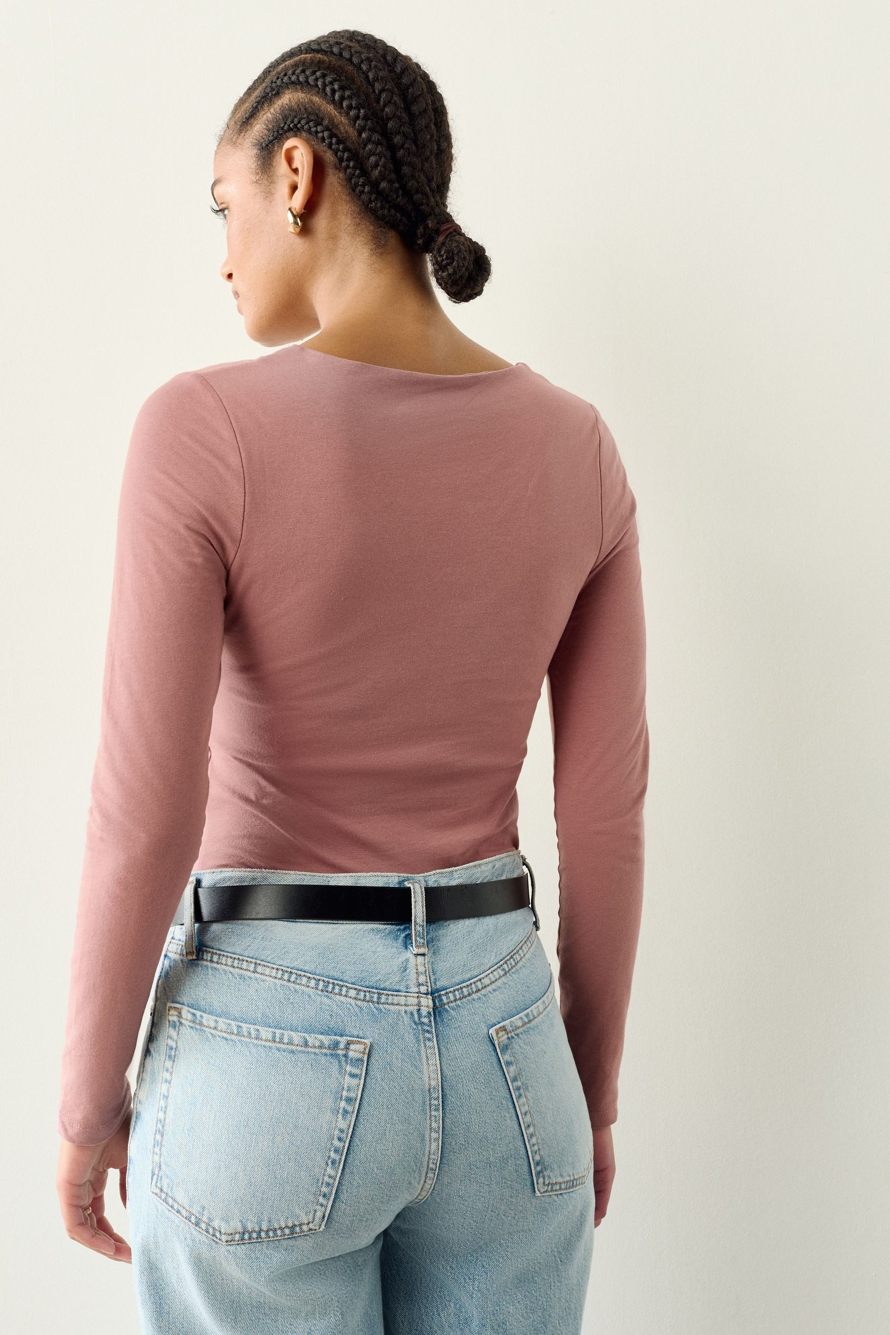 Next Blusenshirt Langärmeliges Oberteil mit U-Boot-Ausschnitt (1-tlg) günstig online kaufen