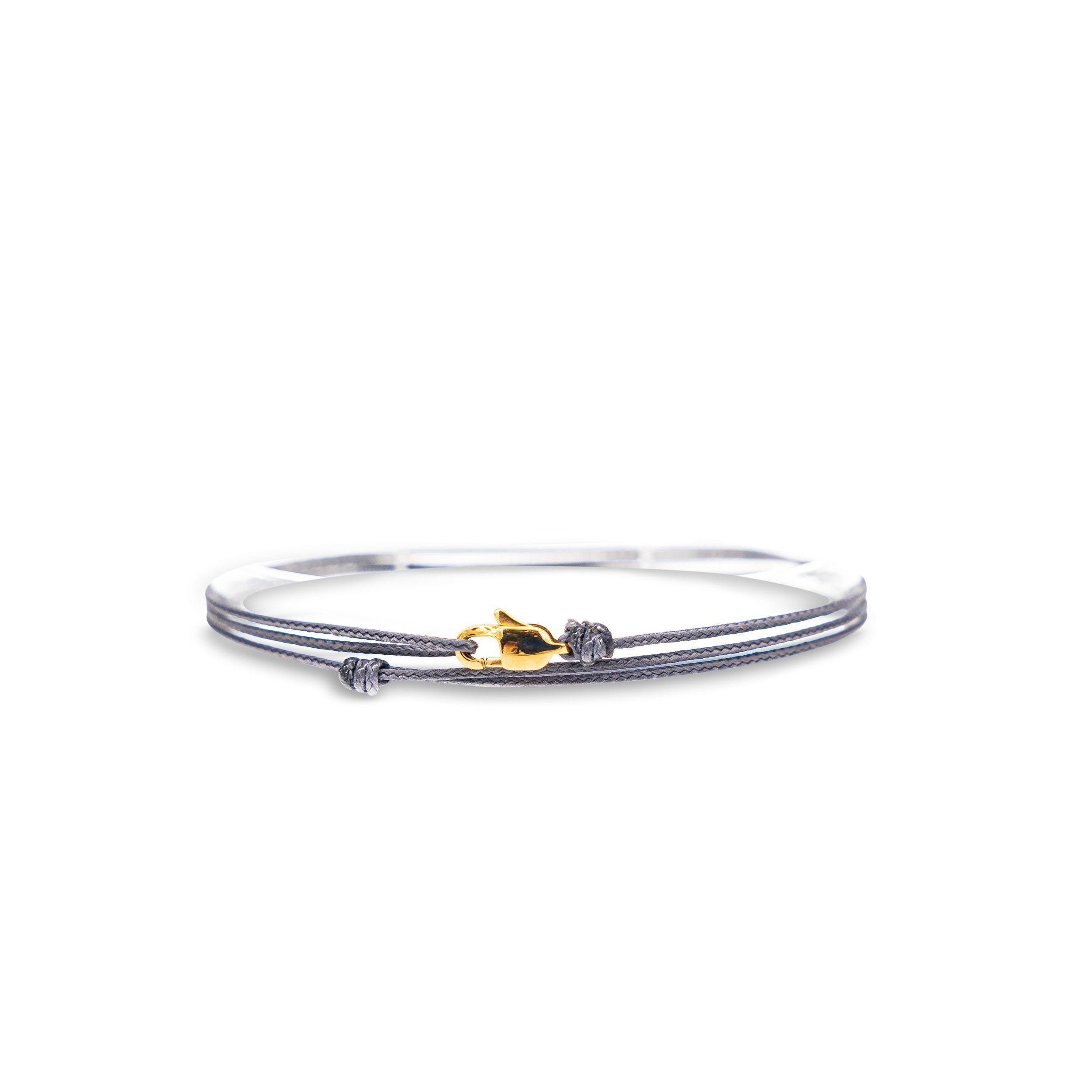 Made by Nami Armband Karabiner Wickelarmband - Grau Gold (Einzelartikel)