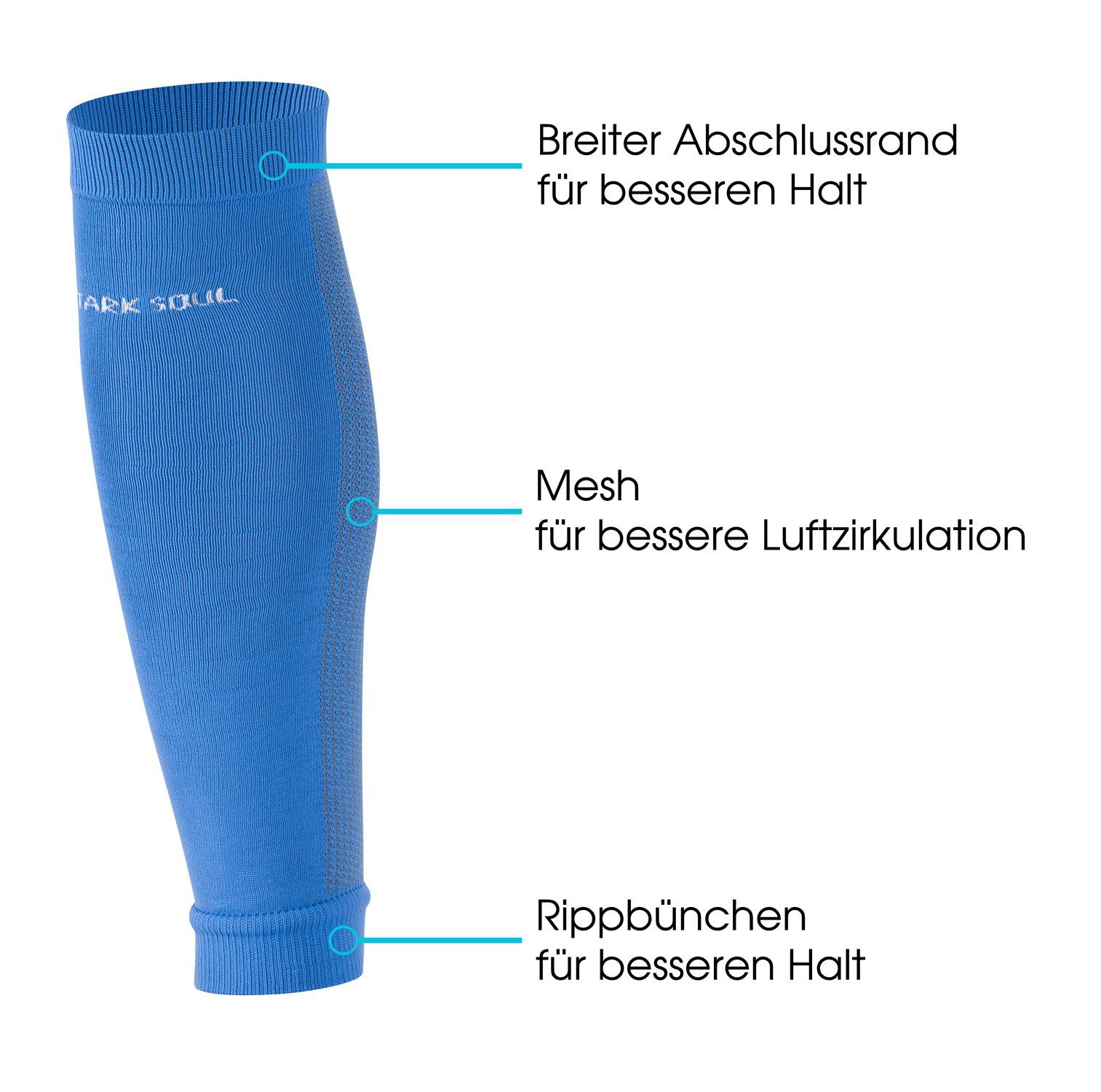 ohne Stutzen Stark Tube, Soul® Sportstutzen, Paar) (1 - Fuss Sleeve/ Grau Fußballstutzen Fussballstutzen