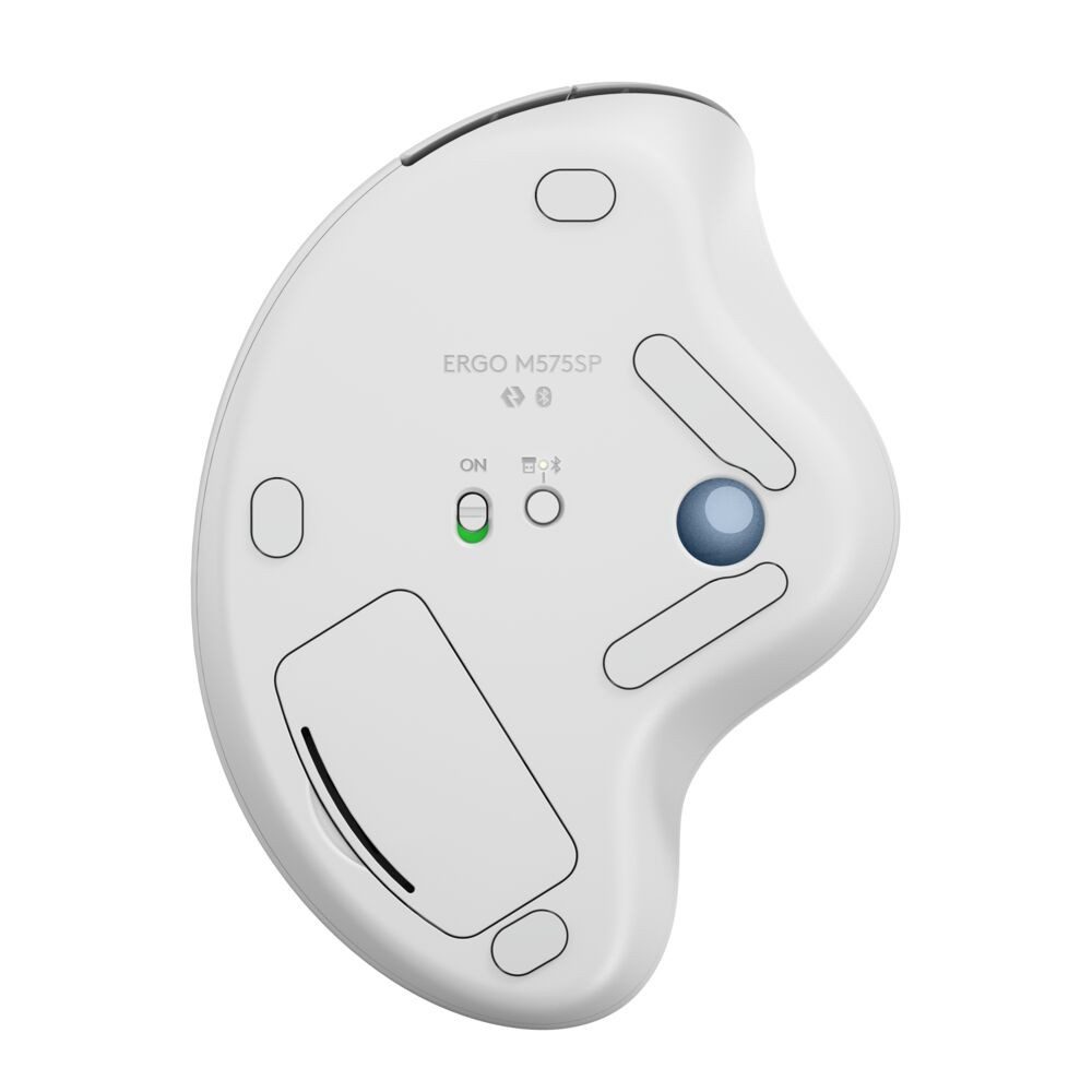 Logitech ERGO M575S Wireless Trackball - OFFWHITE+BLUE BALL - EMEA28-935 Gaming-Maus (kabellos)