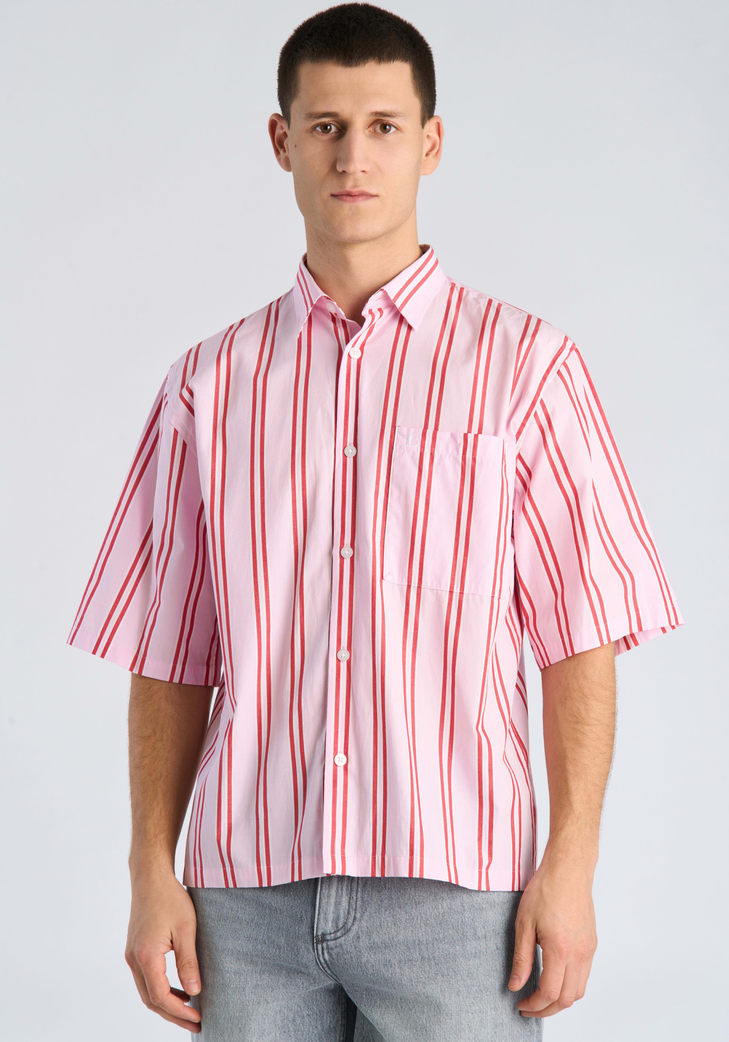 LINDBERGH Streifenhemd mit Hemdkragen und Knopfleiste / relaxed fit