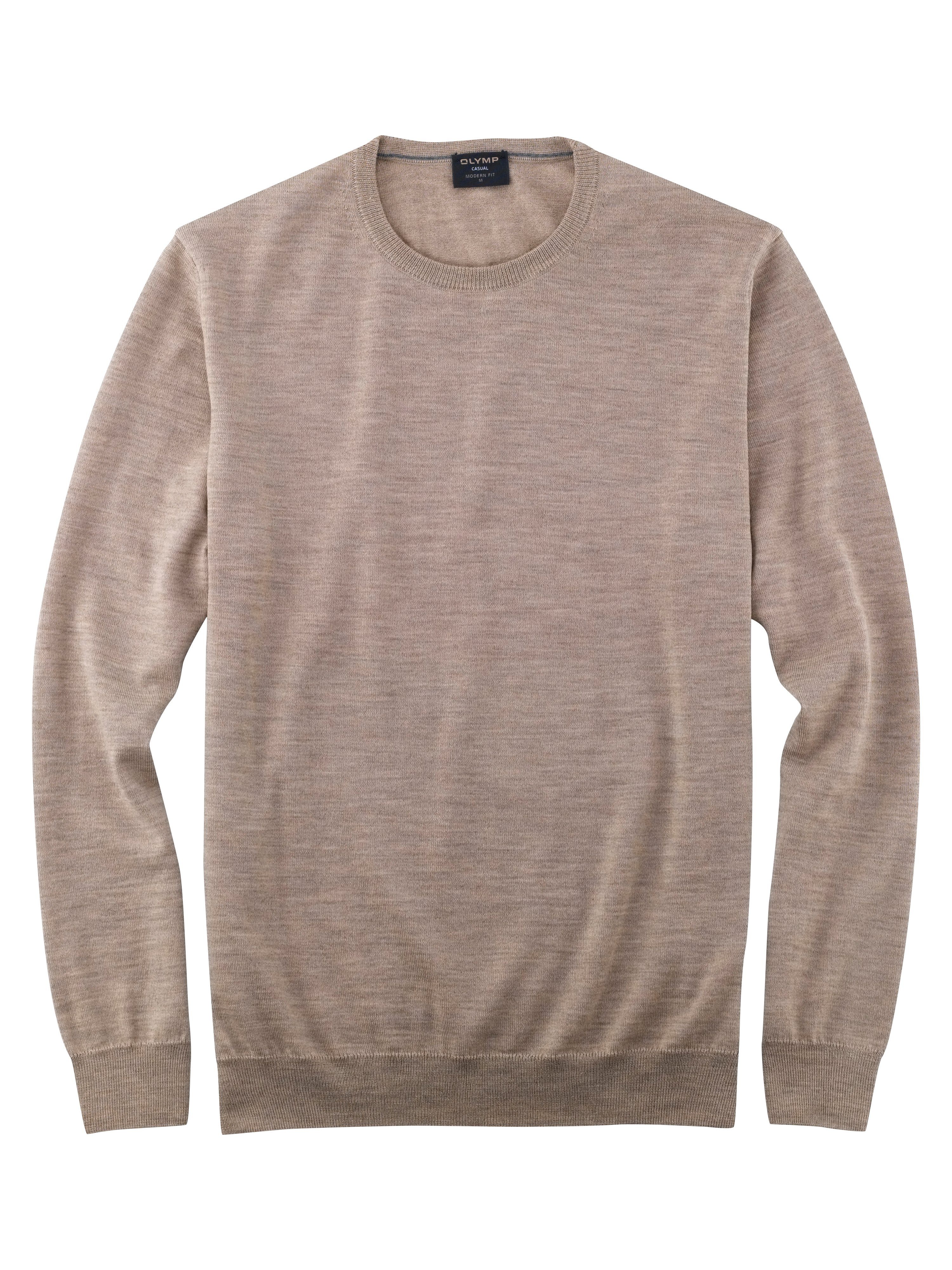 OLYMP Rundhalspullover Luxor moderner Strickpullover hellbeige | 