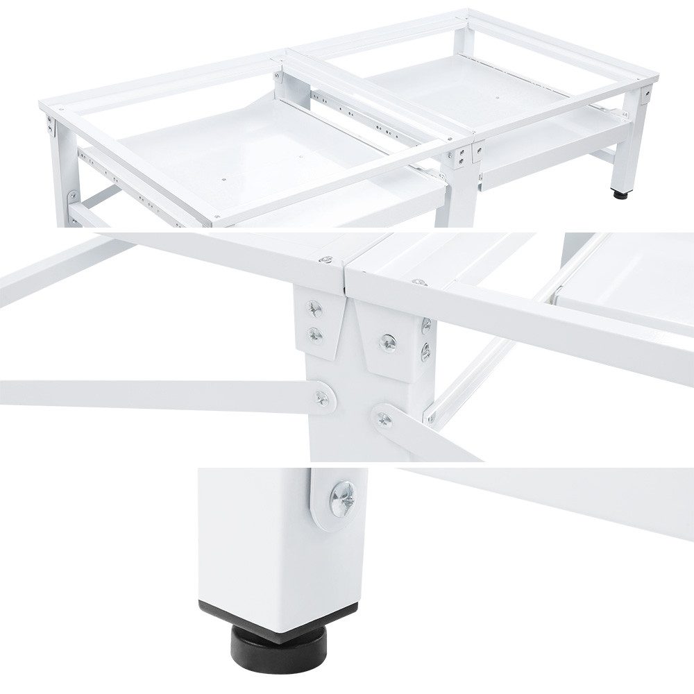 XERSEK Waschmaschinenuntergestell Stabiler Doppel Untergestell 32cm Hohe 2-Fach Ausziehablagen aus Stahl, Zubehör für Waschmaschine &Trockner Max.2x150kg, Socke – Bild 5 von 5