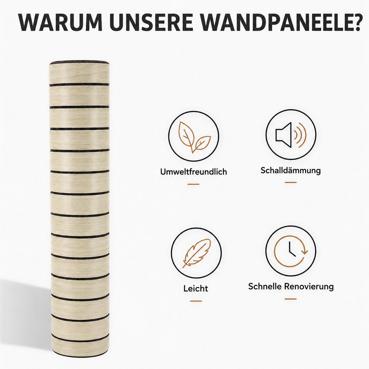 BlingBin Wandpaneel Selbstklebende 3D Wandpaneele, Lamellentapete, Holzlatten-Tapete, BxL: 60x300 cm, 1,8 qm, (3D Wandverkleidung in Rollenform, 1-tlg., wanddek – Bild 4 von 5