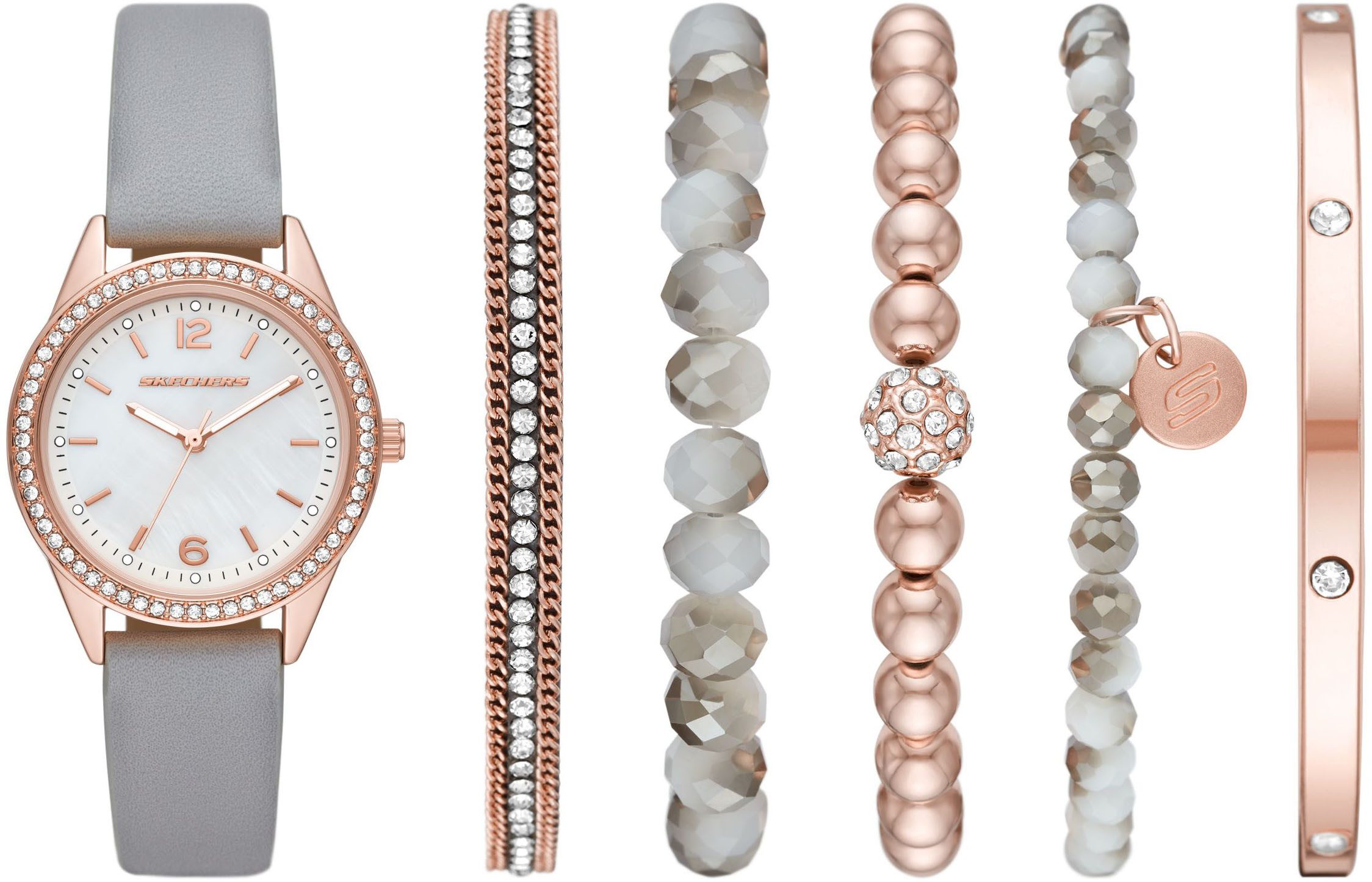 Skechers Quarzuhr SR9056, (Set, 6-tlg., mit 5 Schmuckarmbändern), Armbanduh günstig online kaufen