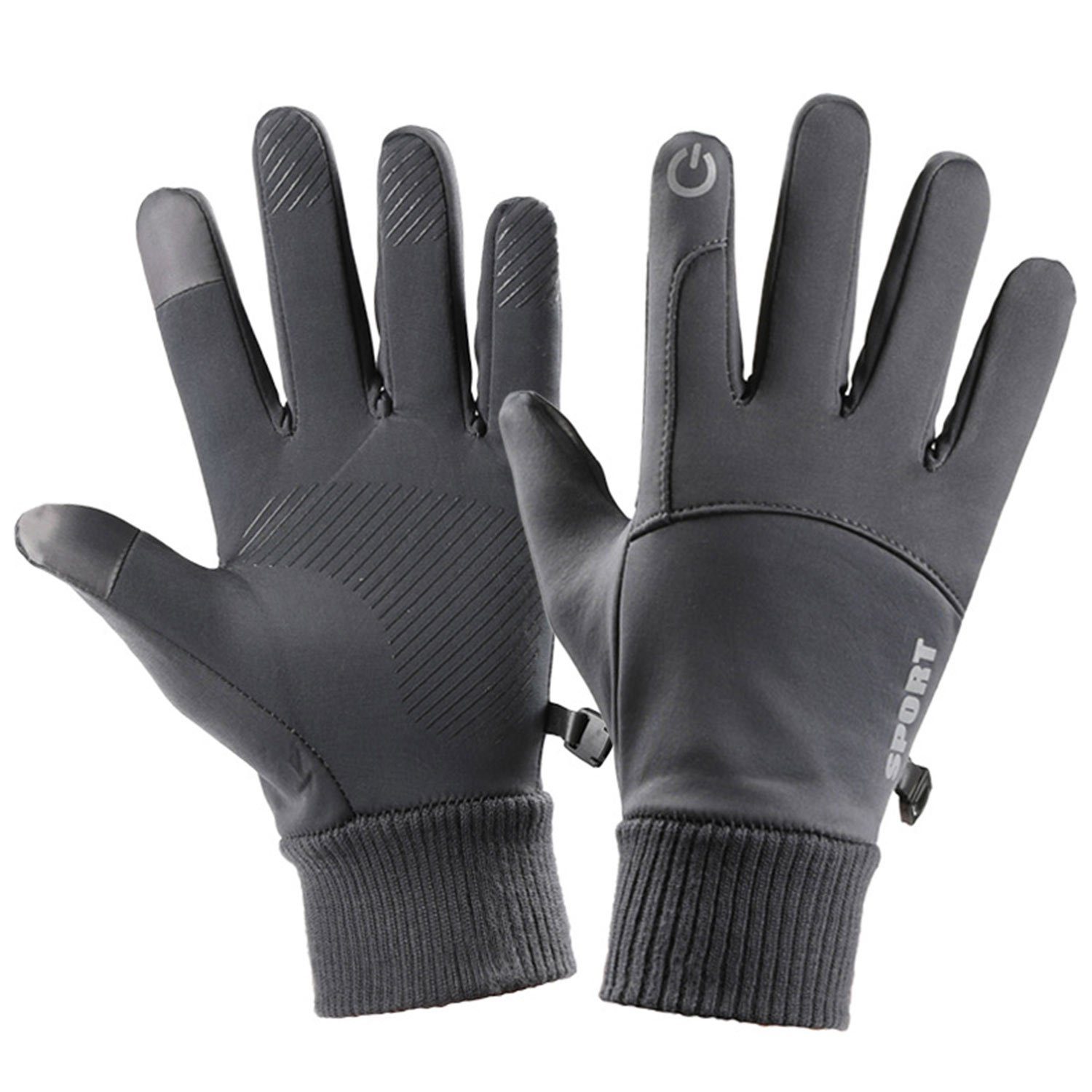 MAGICSHE Fahrradhandschuhe Unisex Touchscreen Handschuhe warme Handschuhe Geeignet zum Radfahren, Skifahren, Arbeiten im Freien grau