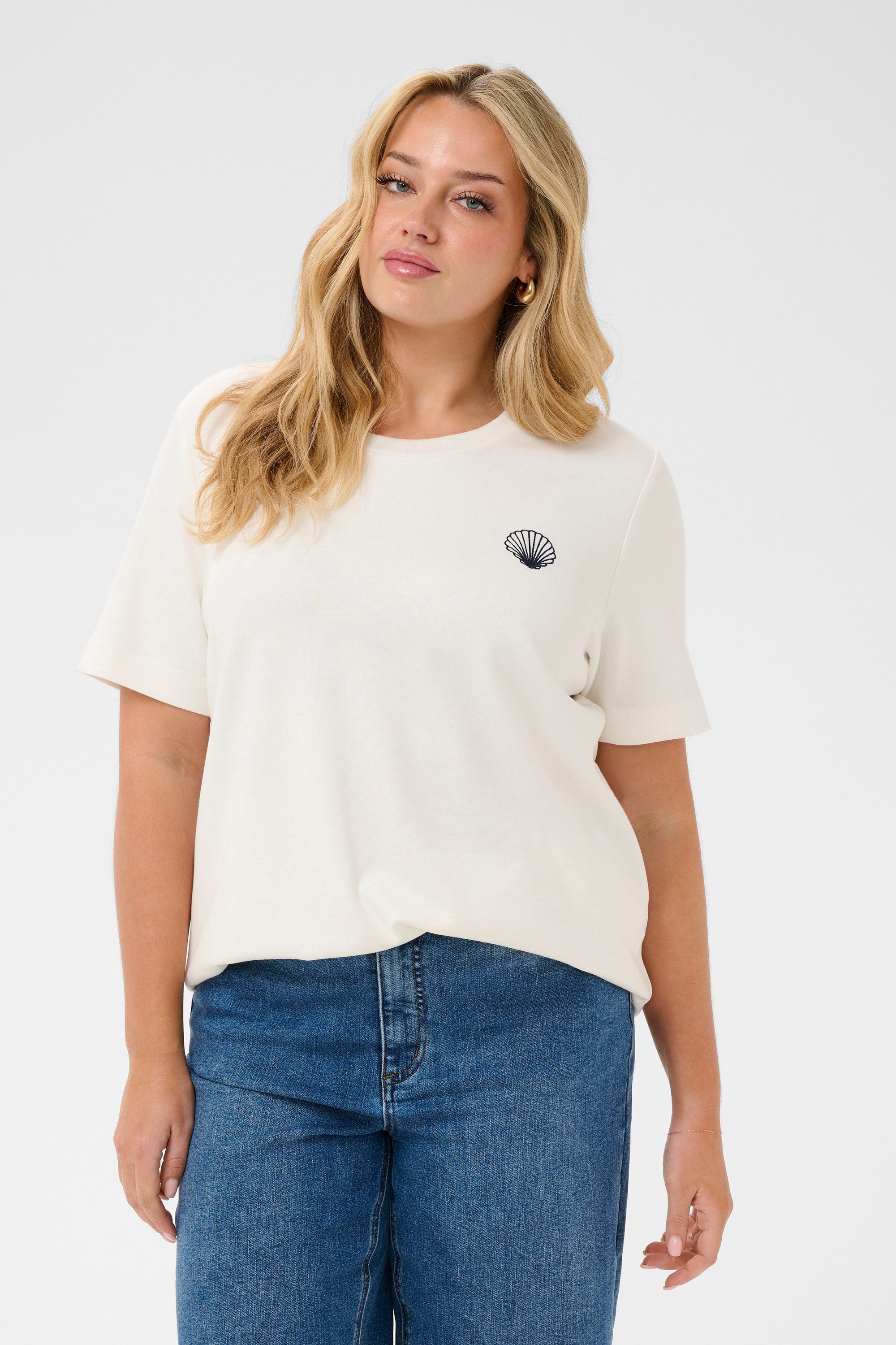 KAFFE Curve T-Shirt T-Shirt kurzarm KCannia Große Größen