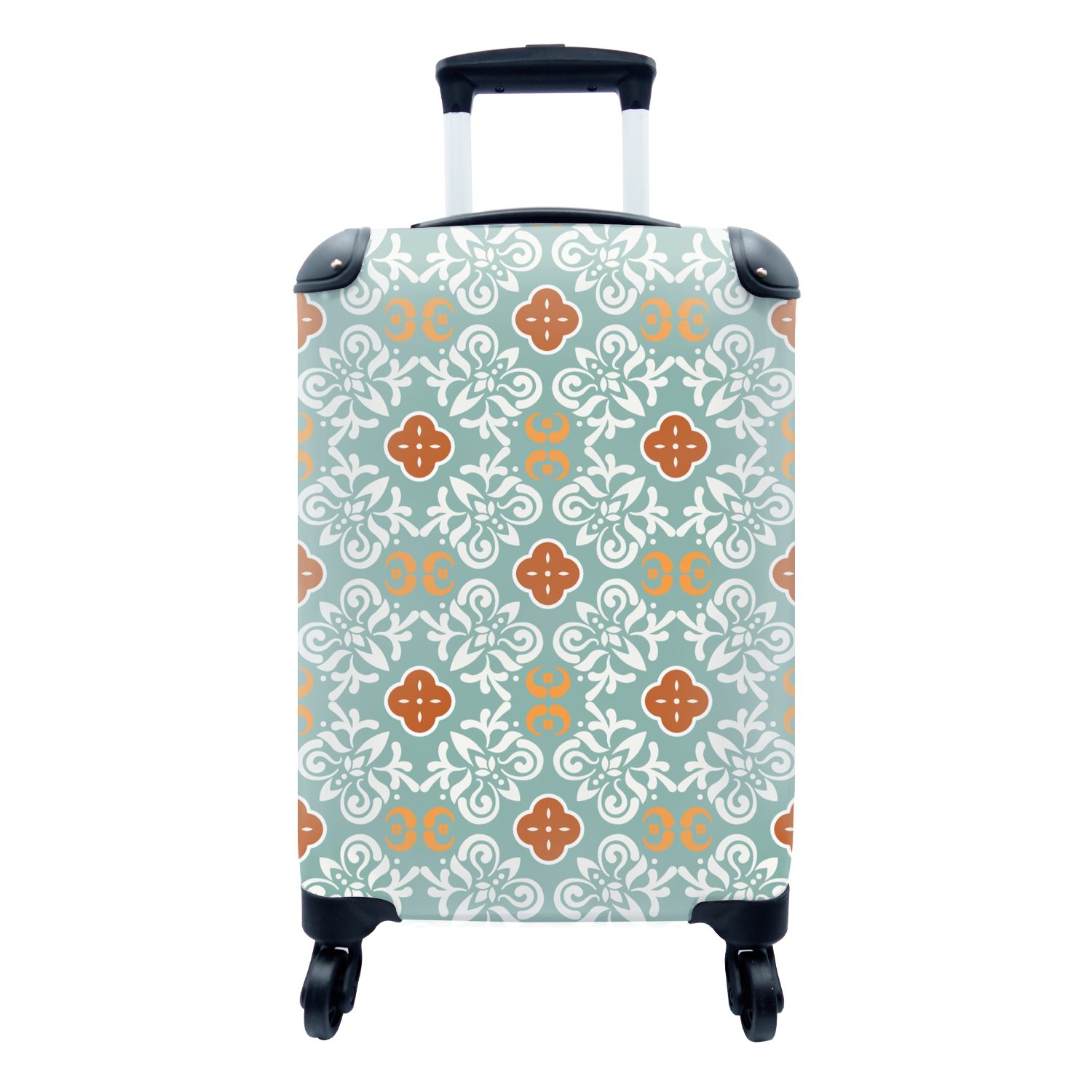 rollen, Rollen, Reisetasche Handgepäckkoffer für Trolley, Ferien, - Muster Blumen Handgepäck - MuchoWow 4 Reisekoffer Abstrakt, mit