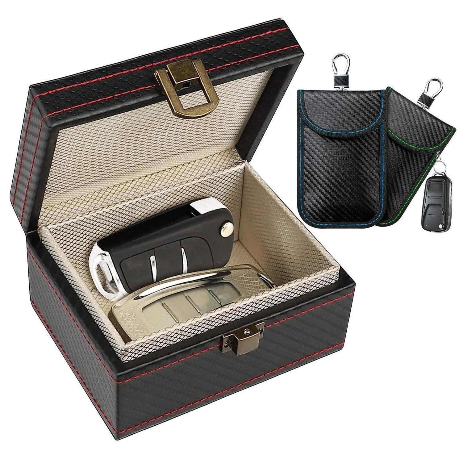 LuxusKollektion Schlüsseltasche Autoschlüssel Box Keyless Go Schutz Schwarz