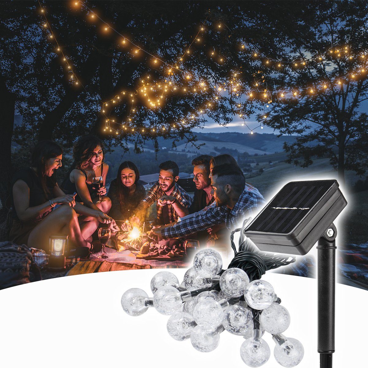 Salcar LED Solarleuchte LED Solarleuchten Garten Kugel Lichterkette Außen Solar Gartenleuchte, Warmweiß, Bunt, Warmweiß, 5M 10LED Lichterkette. Reduzierter Preis € 11,99. Unverbindliche Preisempfehlung € 29,99