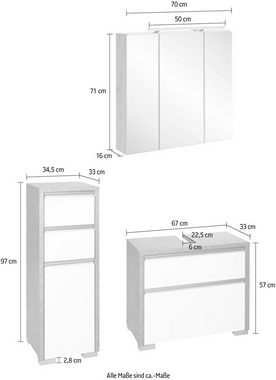 Schildmeyer Badmöbel-Set Bello, (Set, 3-St)