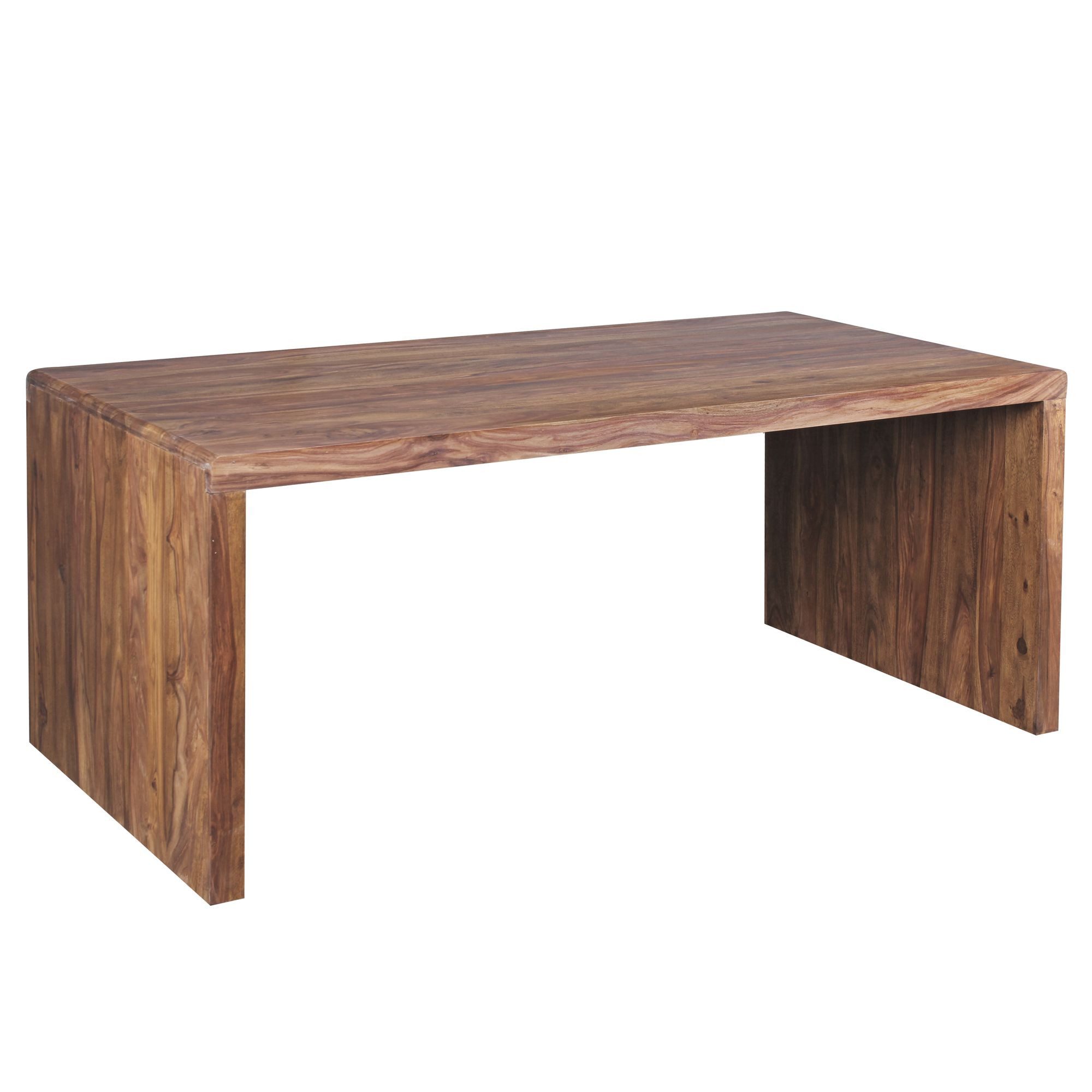 furnicato Schreibtisch Massivholz Walnuss Finish 200x100x76 cm (1-St), Handgefertigter Arbeitstisch mit Ablage und abgerundeten Ecken