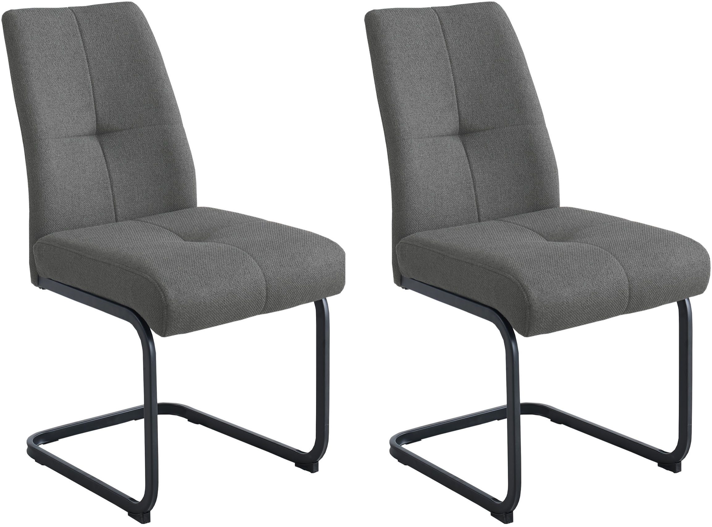 OTTO home Freischwinger Alabama (Set, 2 St), gemütlicher Esszimmerstuhl mit Federkern und robustem Webstoff