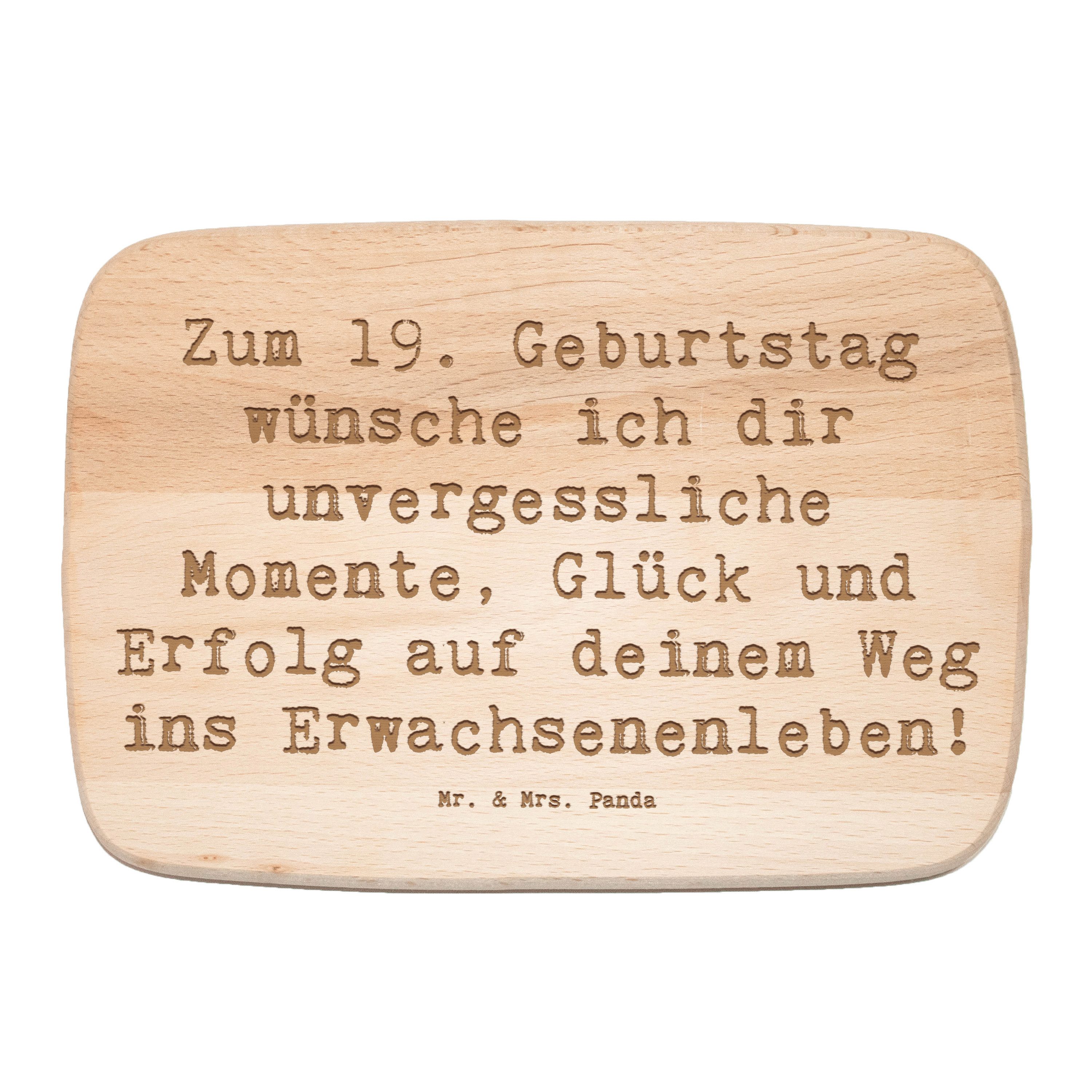 Mr. & Mrs. Panda Frühstücksbrett 19. Geburtstag Wünsche Transparent