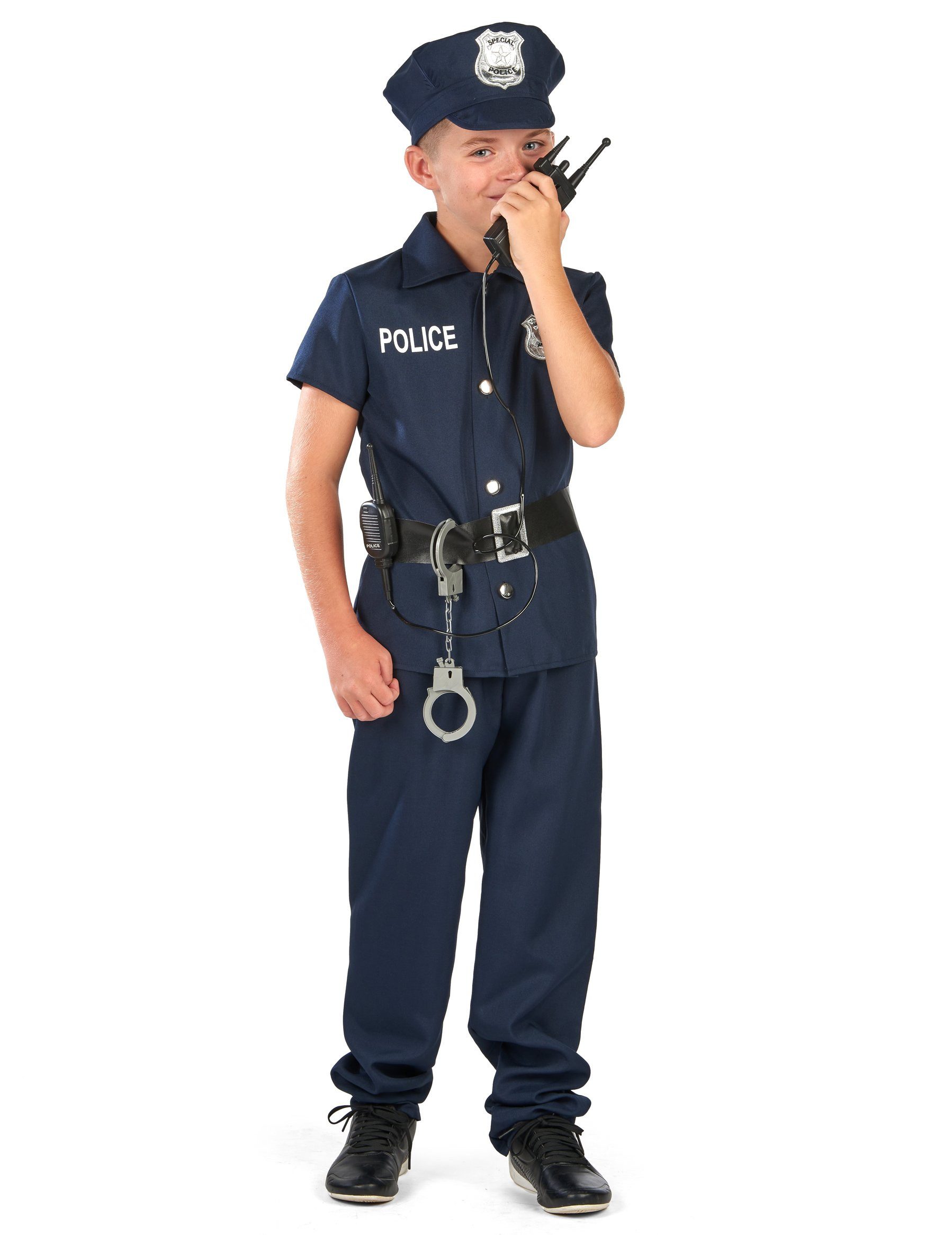 Police Costume for Children, Short Sleeves, Dark Blue