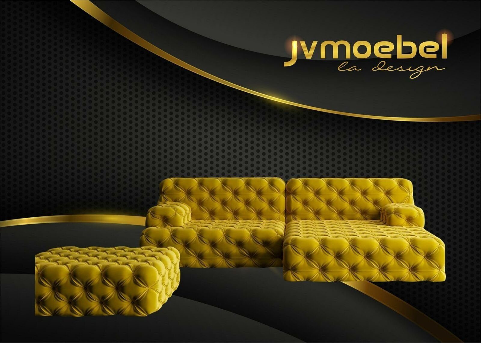 JVmoebel Ecksofa, Wohnlandschaft L-Form Ecksofa Couch Design Polster Garnitur Sofa Gelb