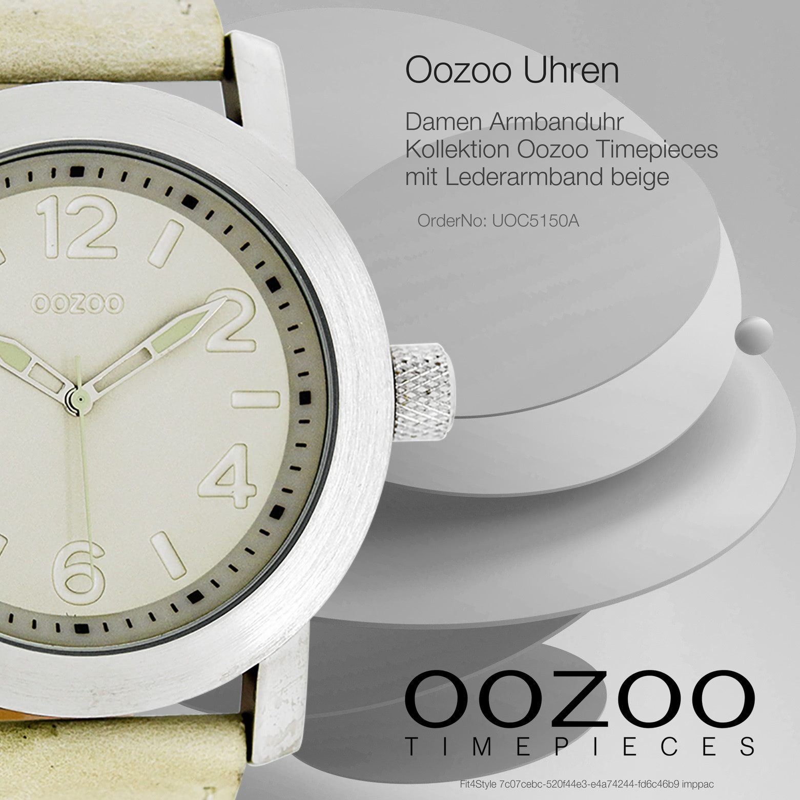 OOZOO Quarzuhr Oozoo Damen Armbanduhr blau Analog, (Analoguhr), Damenuhr rund, groß (ca. 44mm) Lederarmband, Fashion-Style