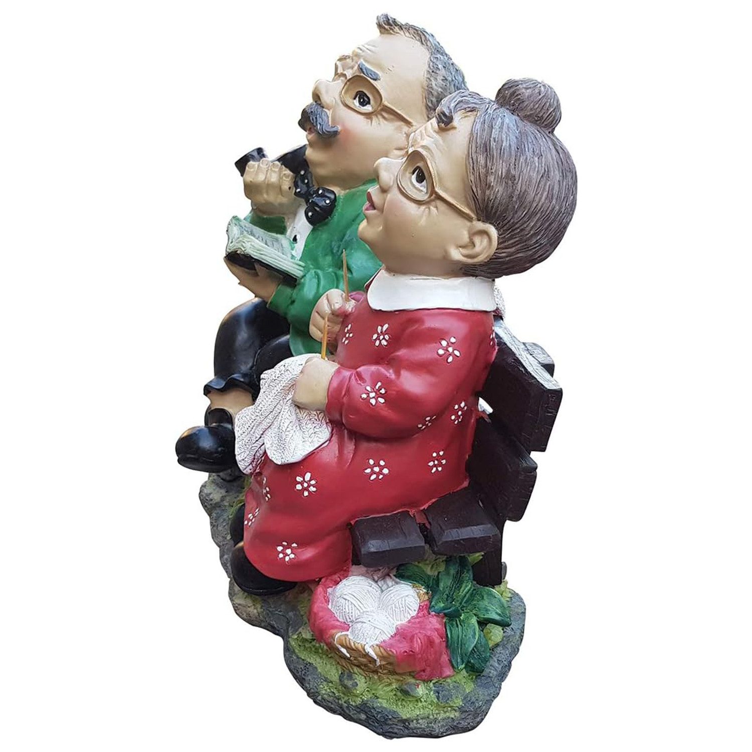 Fachhandel Plus Gartenfigur Gartenfigur Opa und Oma auf einer Gartenbank Pa günstig online kaufen