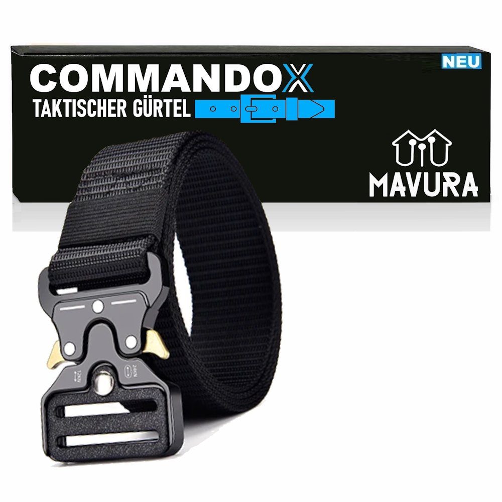 MAVURA Hüftgürtel COMMANDOX Taktischer Gürtel Militär Wandern Arbeit Gürtel mit Schwerlast Schnellverschluss Schnalle 3,8cm