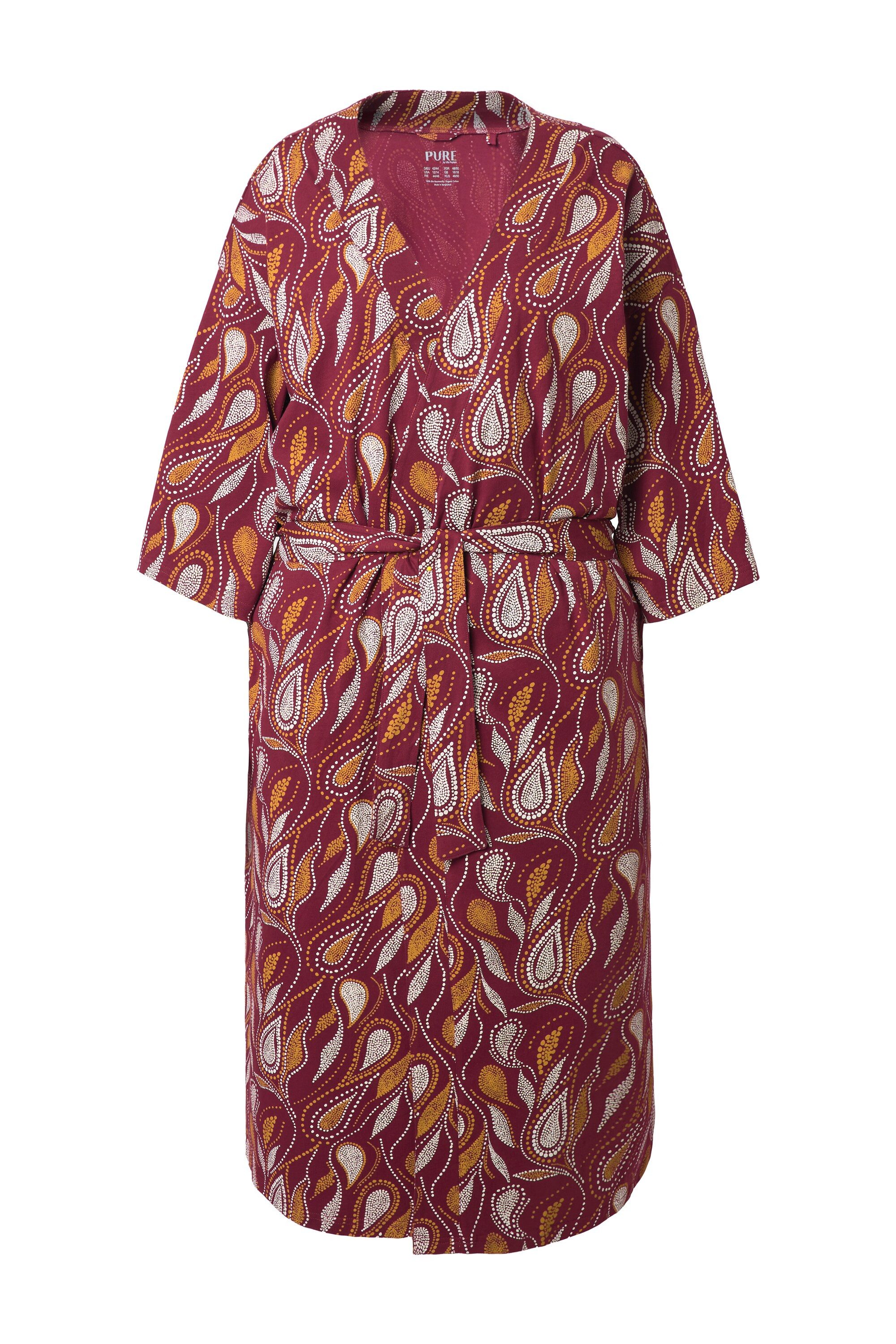 Ulla Popken Bademantel Bademantel Paisley Kimono-Form 3/4-Arm, lang, Materi günstig online kaufen
