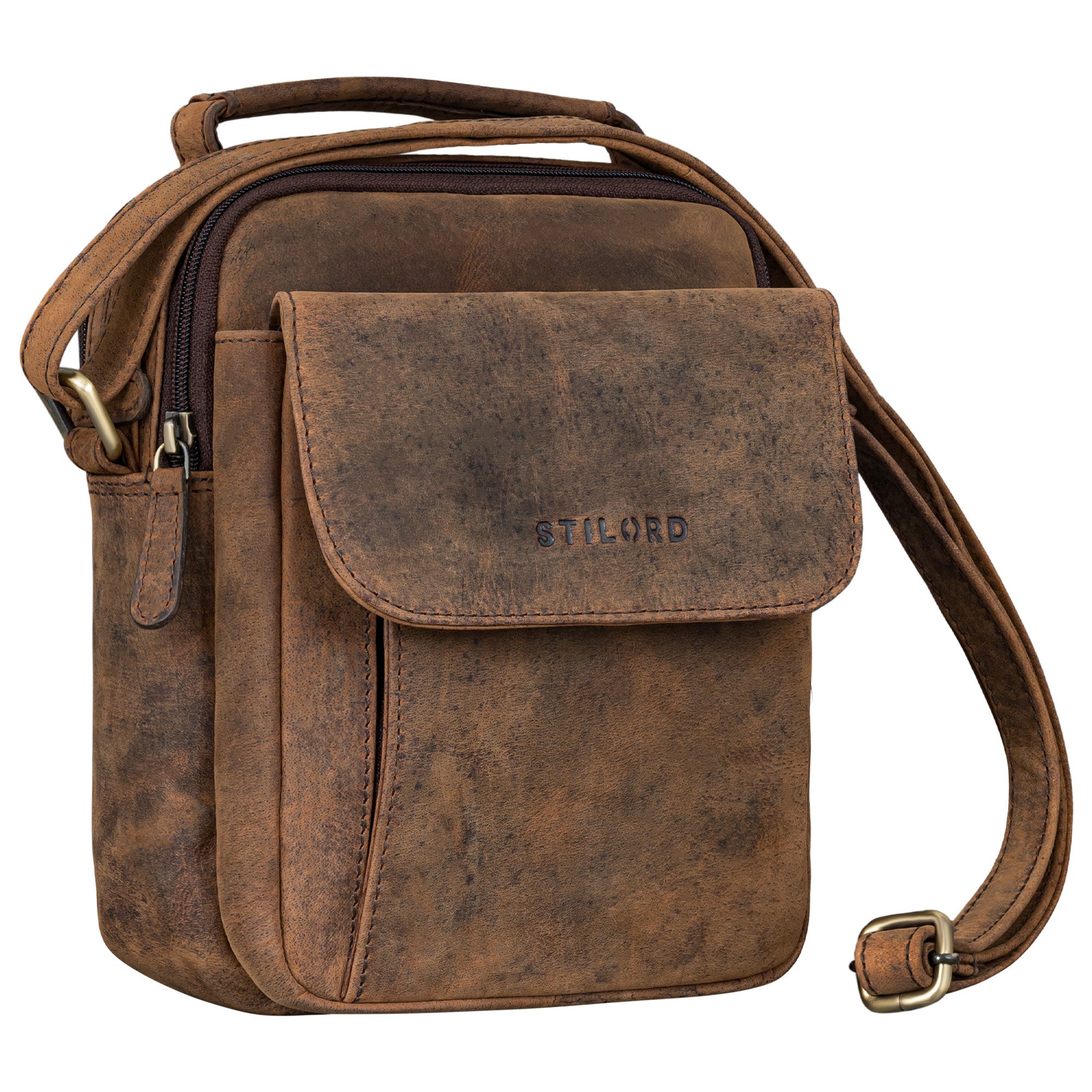 STILORD Schultertasche "Lior" Stylishe Crossbody Bag Herren Leder Handtasche Damen Klein