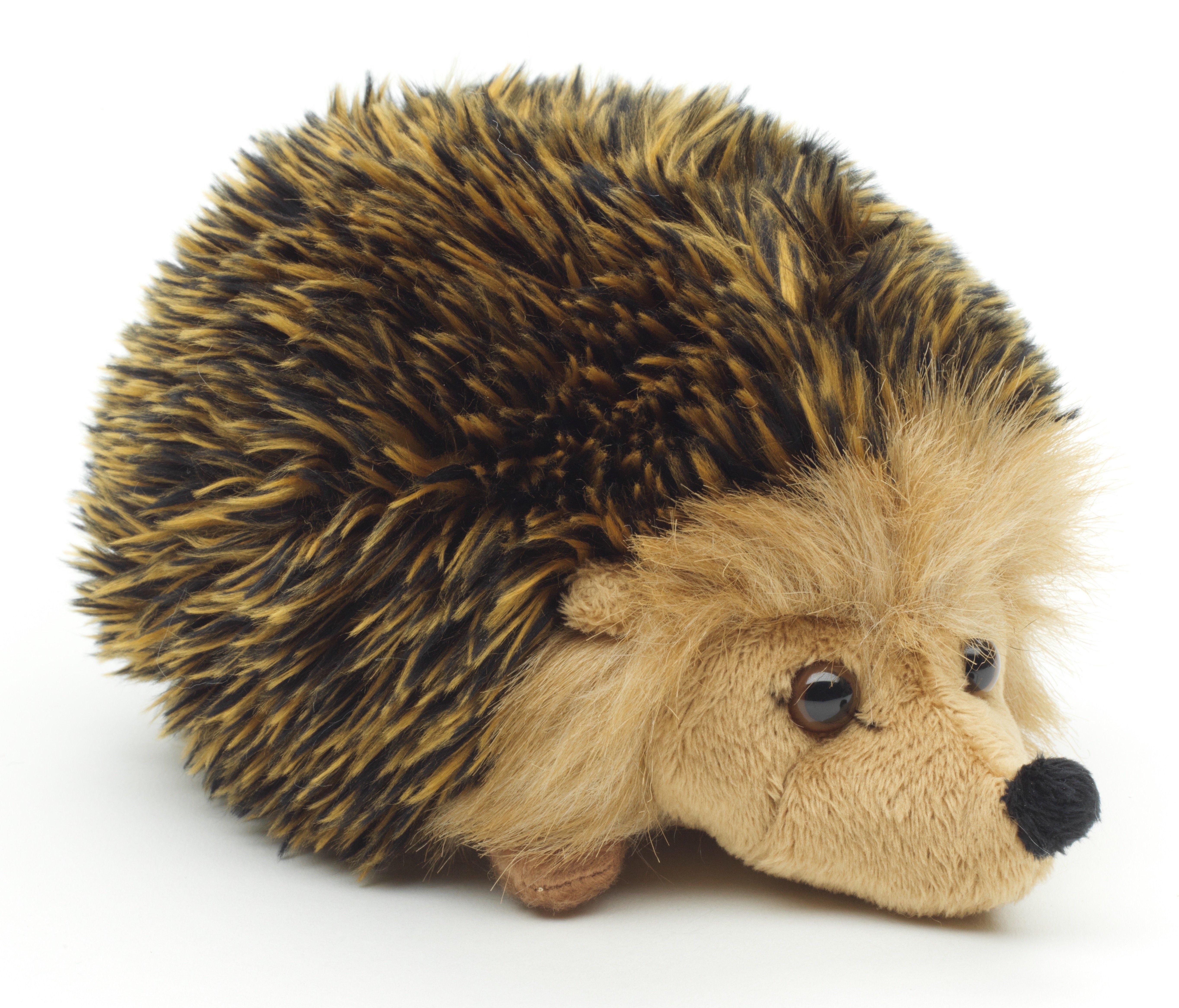 Uni-Toys Kuscheltier Igel - gold-braun oder grau-braun - 15 cm (Länge) - Plüsch, Plüschtier, zu 100 % recyceltes Füllmaterial