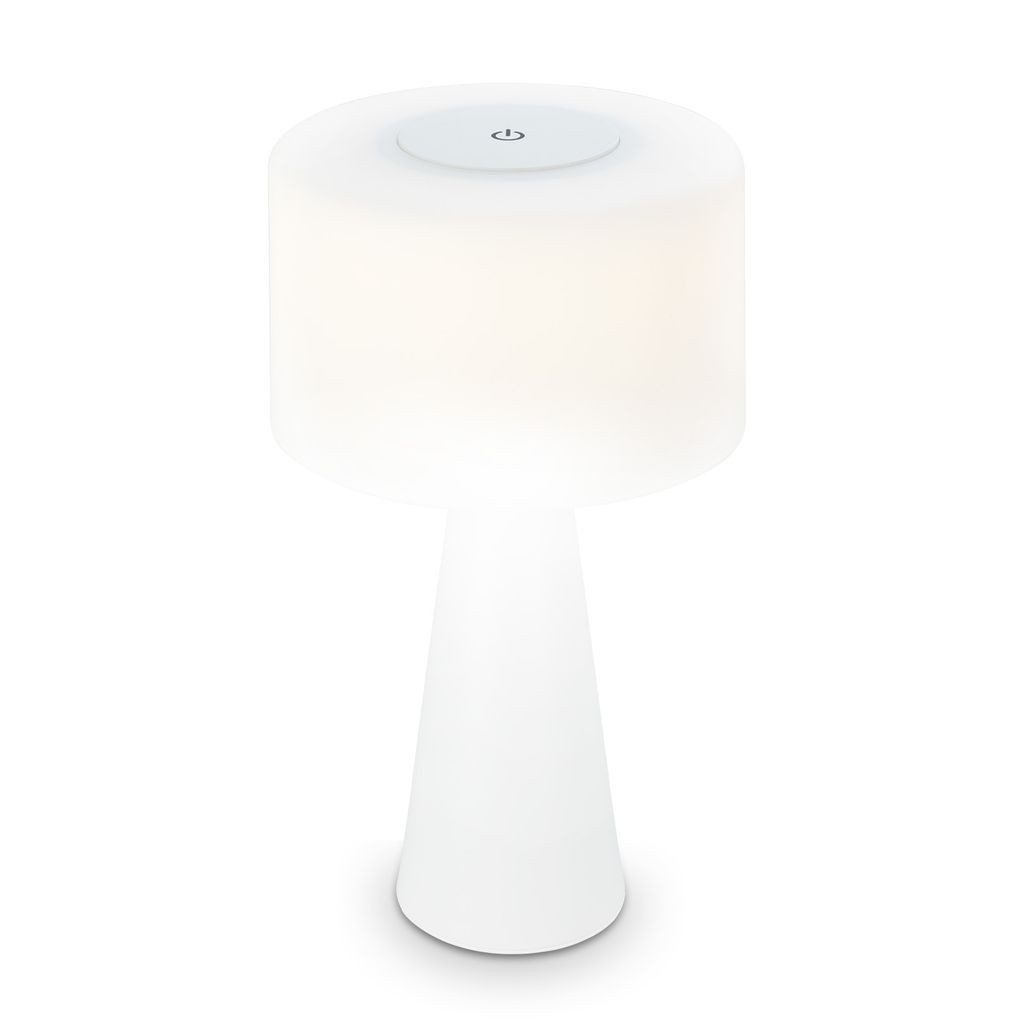 Briloner Leuchten Tischleuchte 7420016, LED fest integriert, 2700K - Extra-Warmweiß, mit Akku, In-/Outdoor, USB-C, warmweiß, IP44, weiß, 28 cm