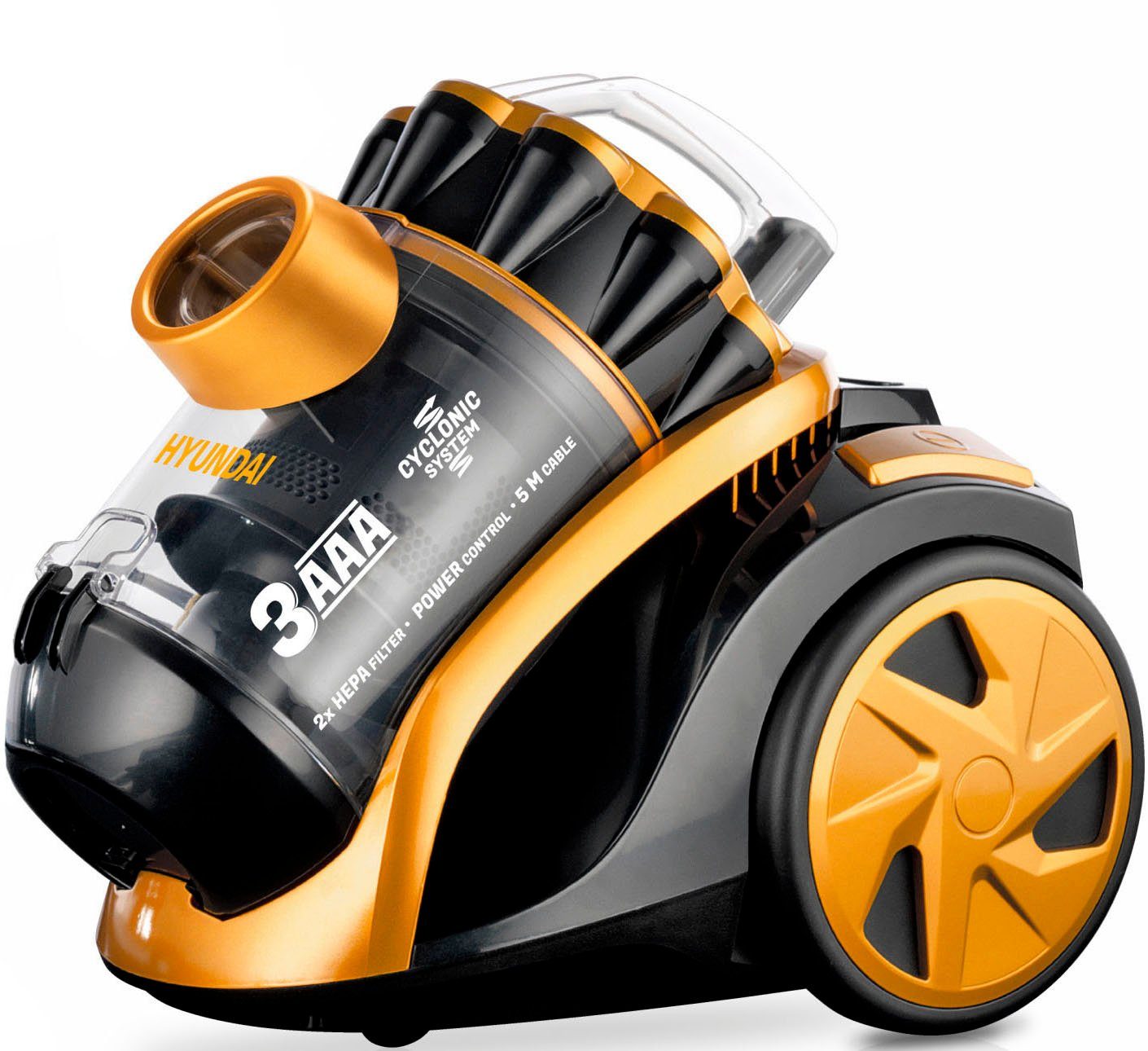 Hyundai Bodenstaubsauger VC014, 800 W, beutellos, ECO Motor, 2x HEPA-Filter, Teleskoprohr, 8m Radius