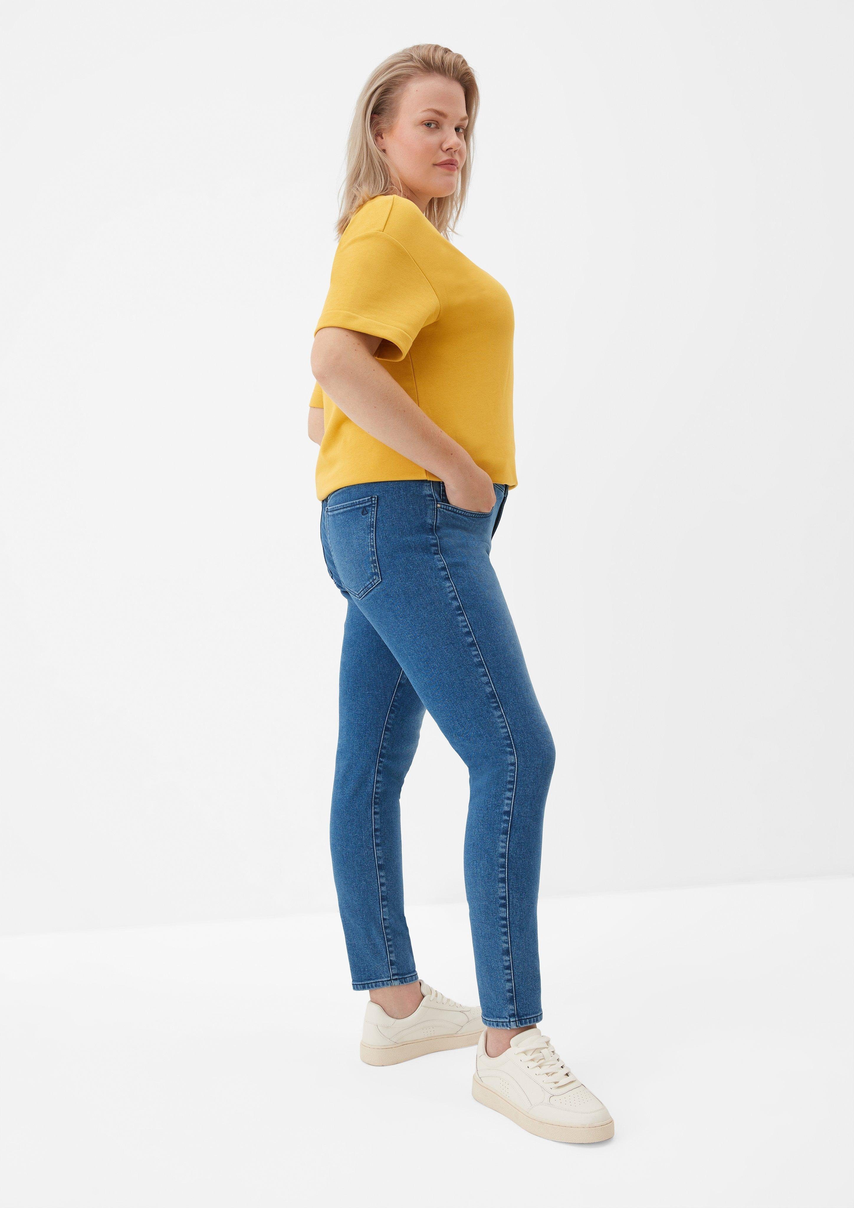 TRIANGLE Bequeme Jeans Skinny: Stretchjeans mit Waschung Garment Dye