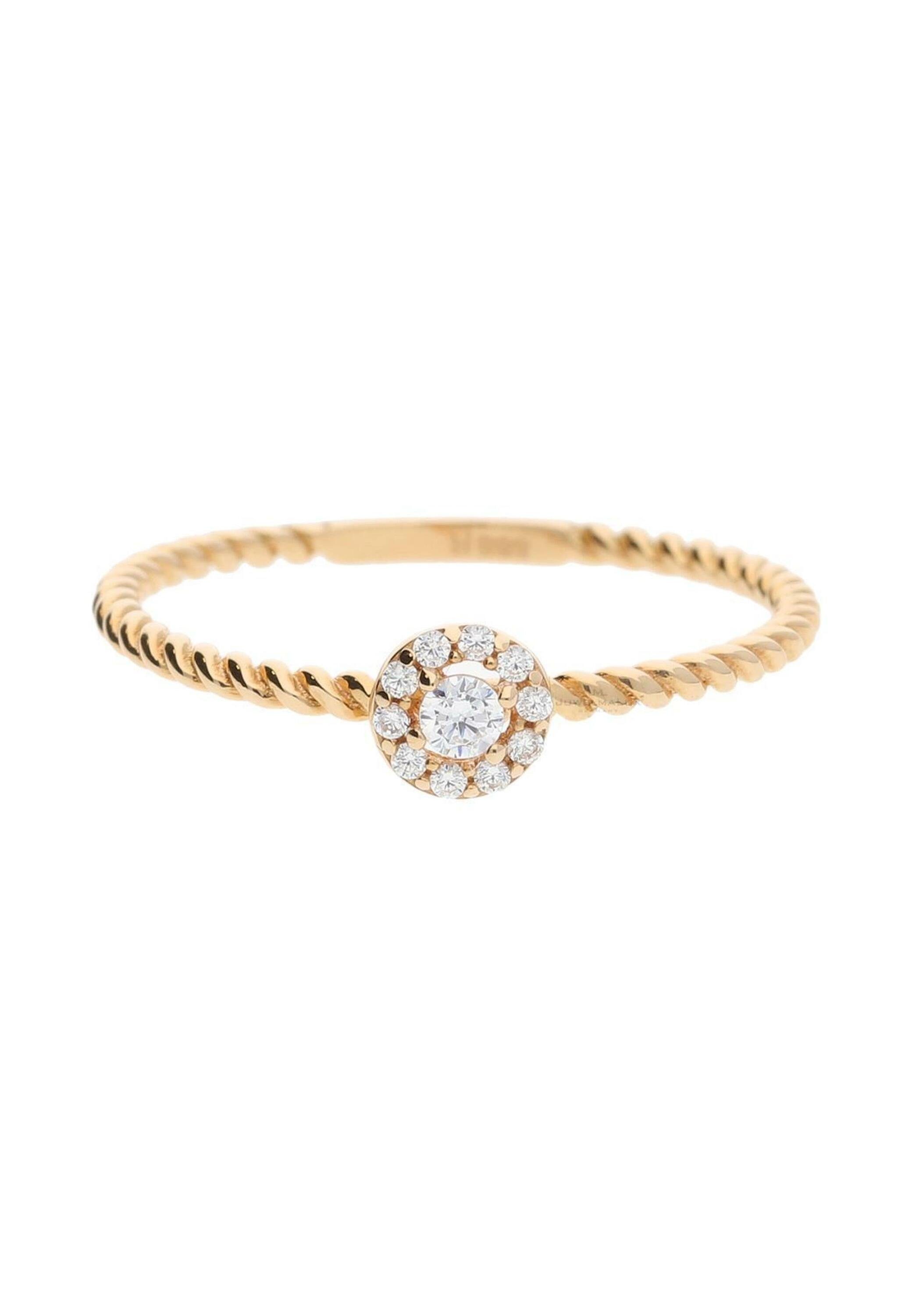 JuwelmaLux Goldring Ring Rotgold mit Zirkonia (1-tlg), Damen Ring Rotgold 585/000, inkl. Schmuckschachtel