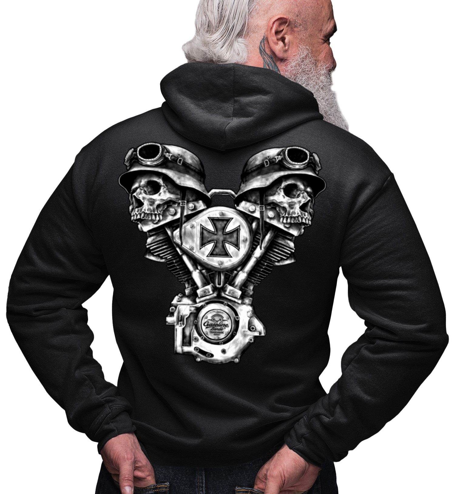 Kapuzensweatjacke für Motorradfahrer, Racer und Oldtimer Fans: V2