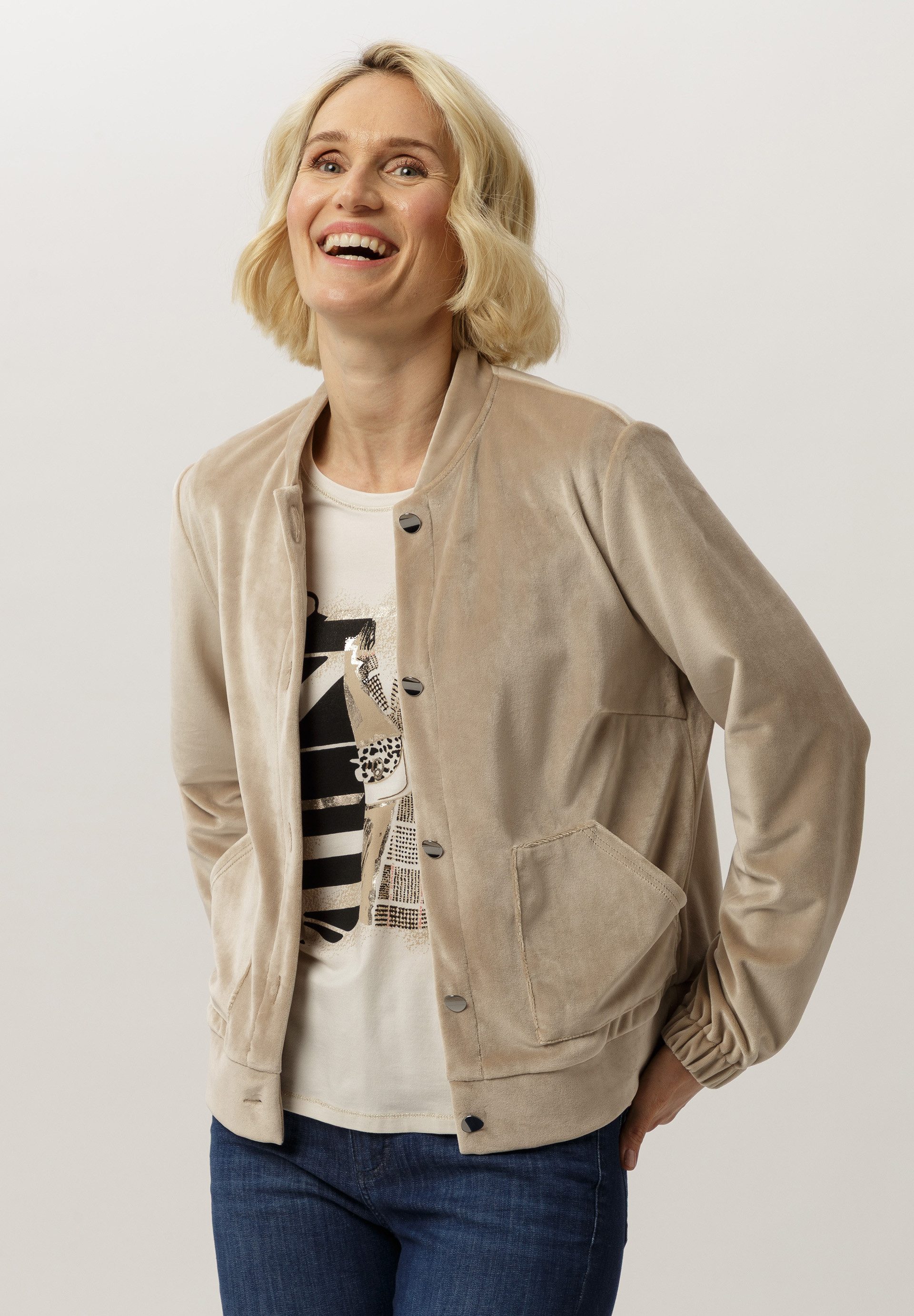 FRANK WALDER Blouson aus softem Stretch-Samt