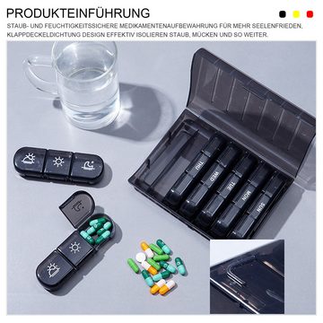 MAGICSHE Pillendose Tablettenbox für 7 Tage, je 3 Fächer pro Tag