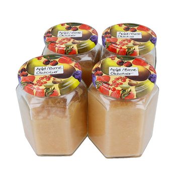 EUROHOME Marmeladenglas sechseckige Marmeladengläser perfekt für Konfitüren und Marmeladen, Glas, (4-tlg., Einmachglas im 4er Set), Einmachgläser mit Deckel - Schraubgläser