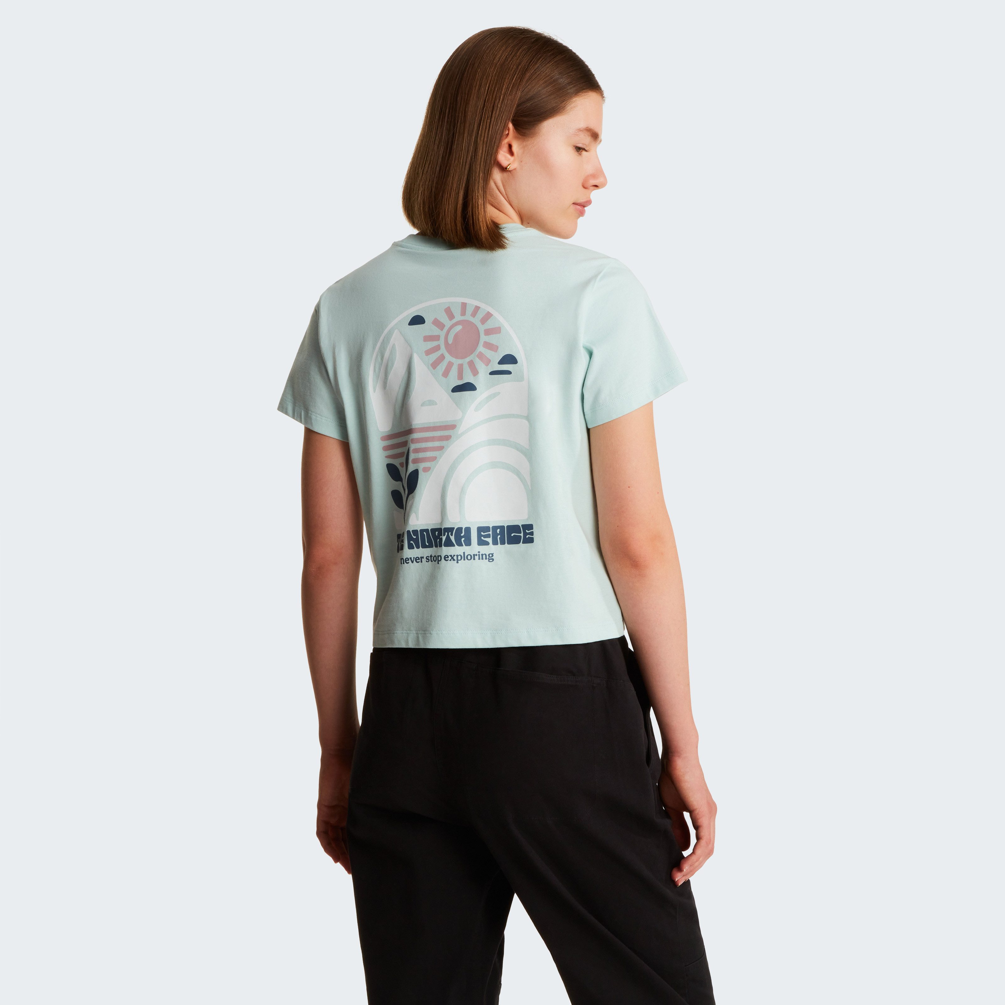 The North Face T-Shirt W SUN REGULAR SHORT SLEEVE CUTIE TEE-GRAPHIC sportlicher Stil, Kurzarm, für vielseitige Aktivitäten